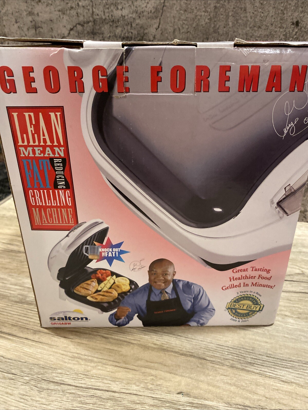 Vintage George Foreman lean mean fat reducing grilling machine