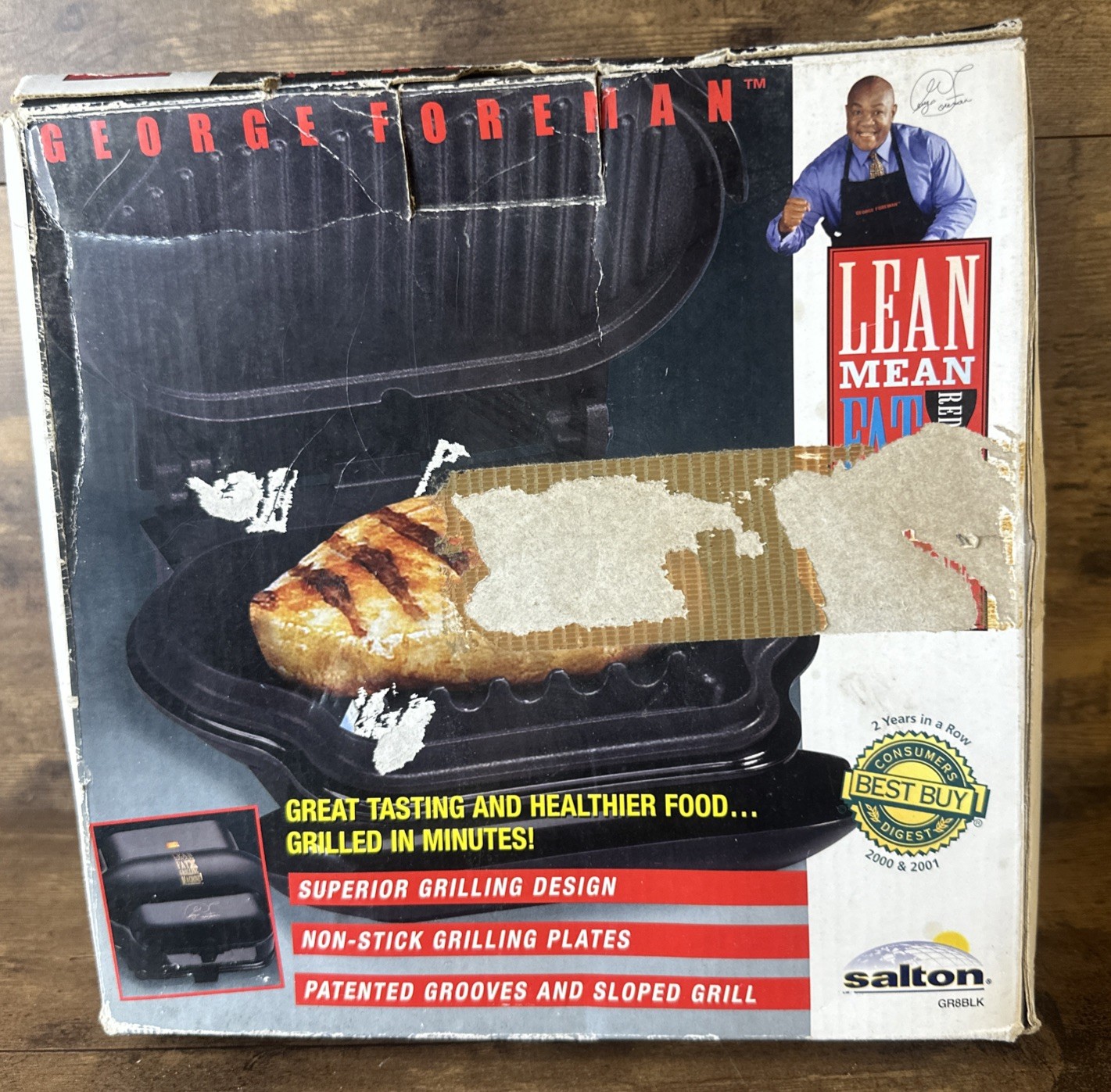 George Foreman Lean Mean Fat Grilling Machine in Box Tested Fast Shipping
