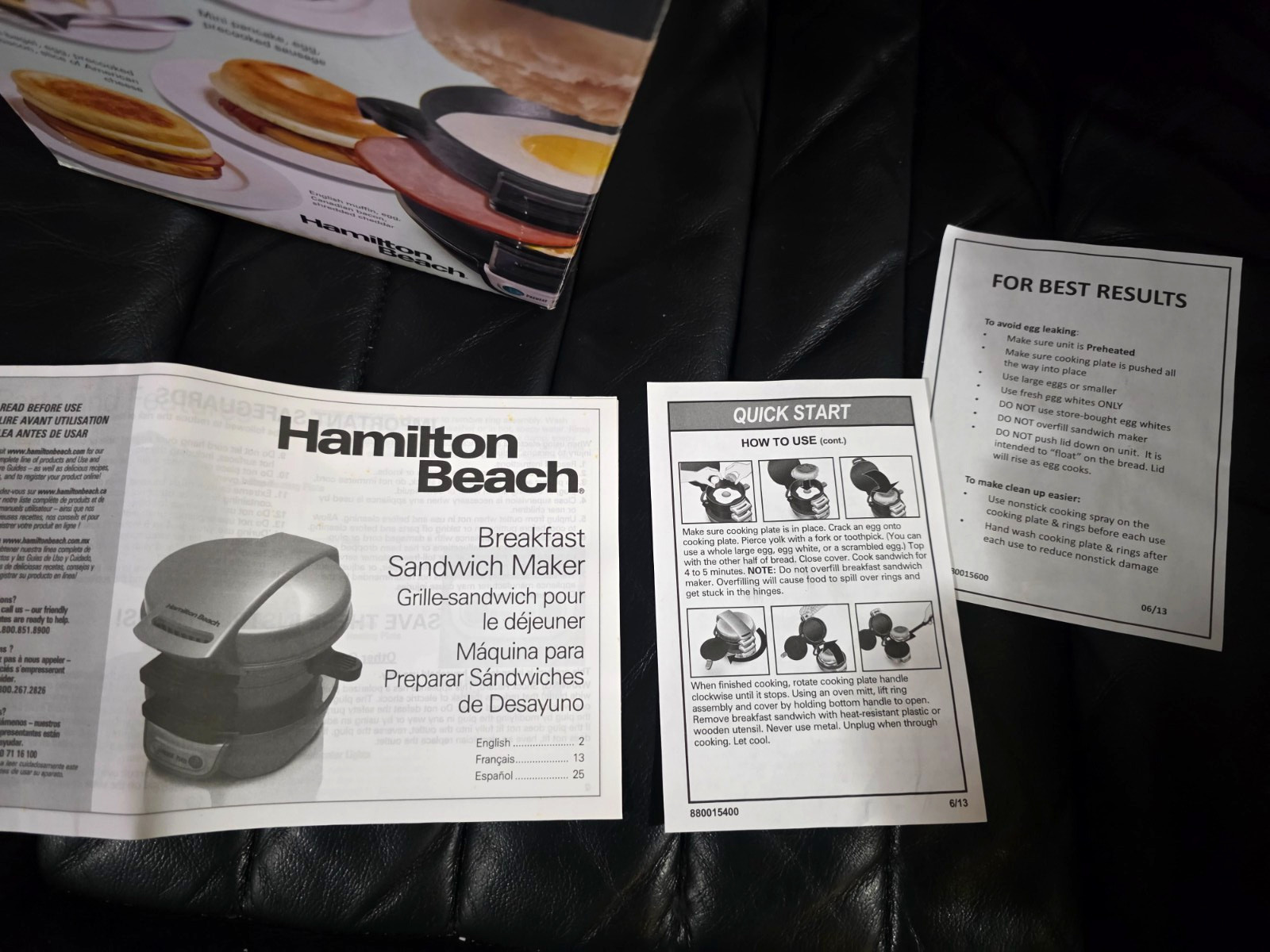 Hamilton Beach (Model 25477) Breakfast Sandwich Maker – Black