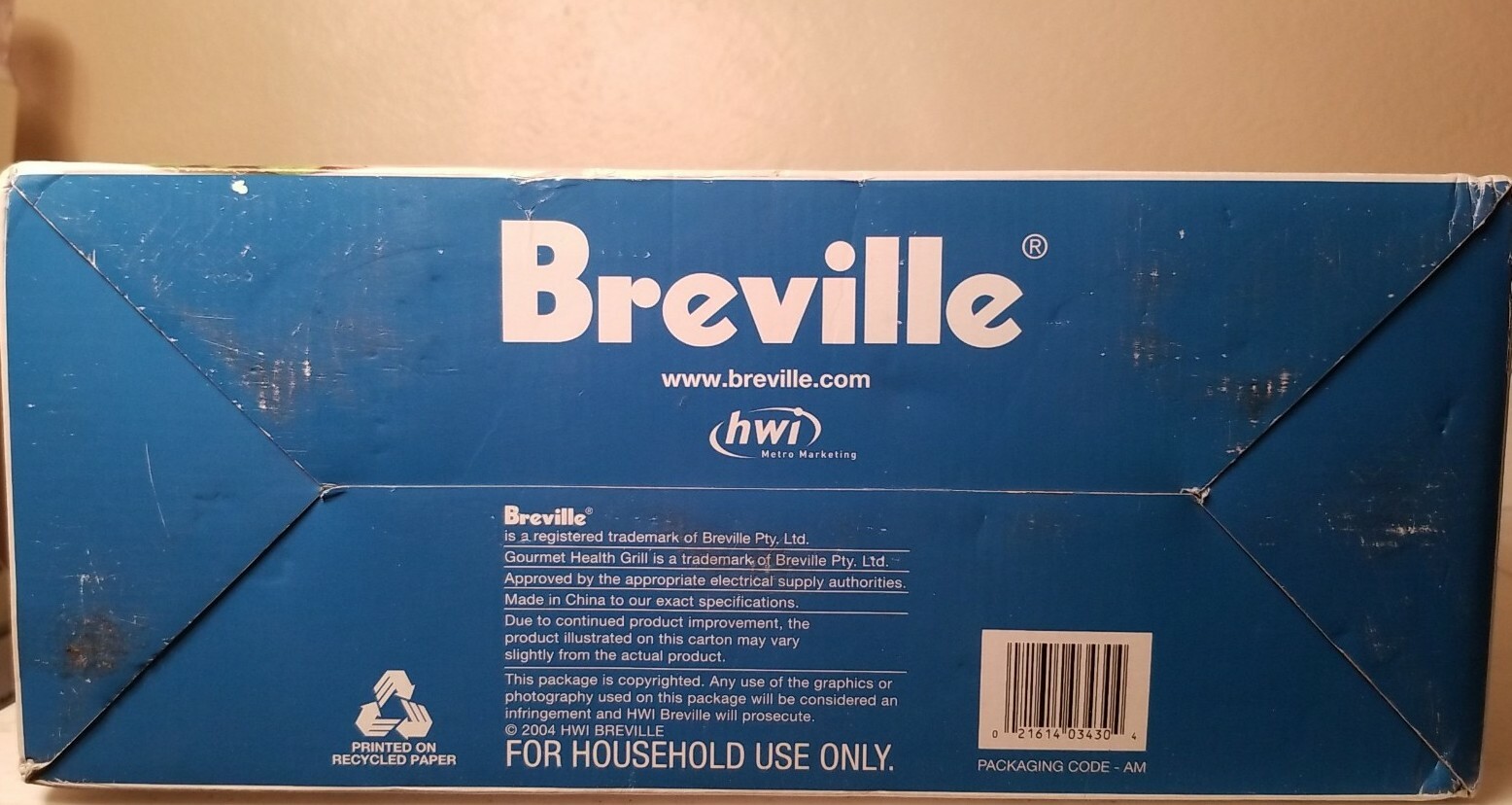 Breville health TG400XL 1500-Watt Gourmet Health Grill Panini Press Open Box