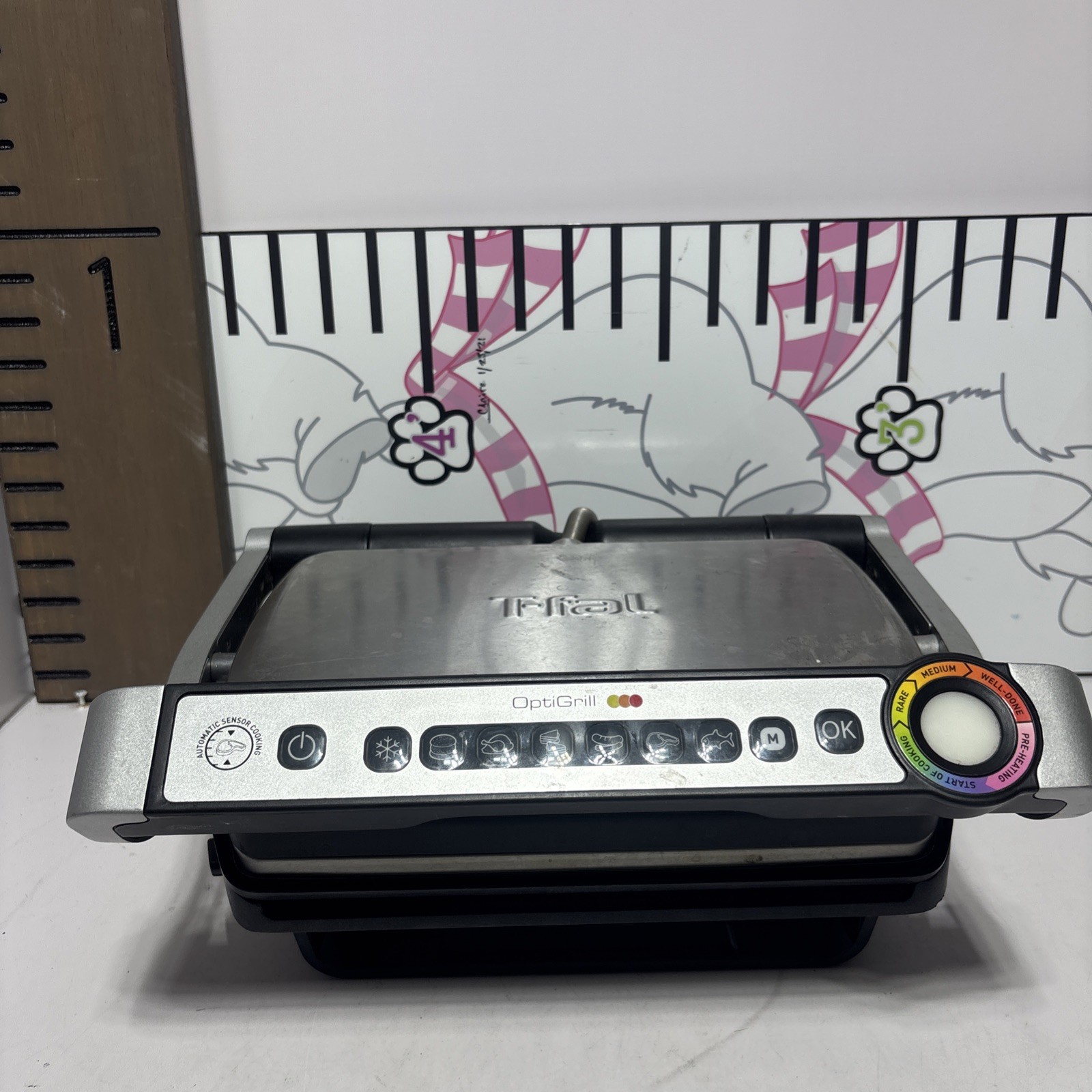 T-fal Stainless Steel Electric OptiGrill w/Removable Drip Pan & Cooking Trays