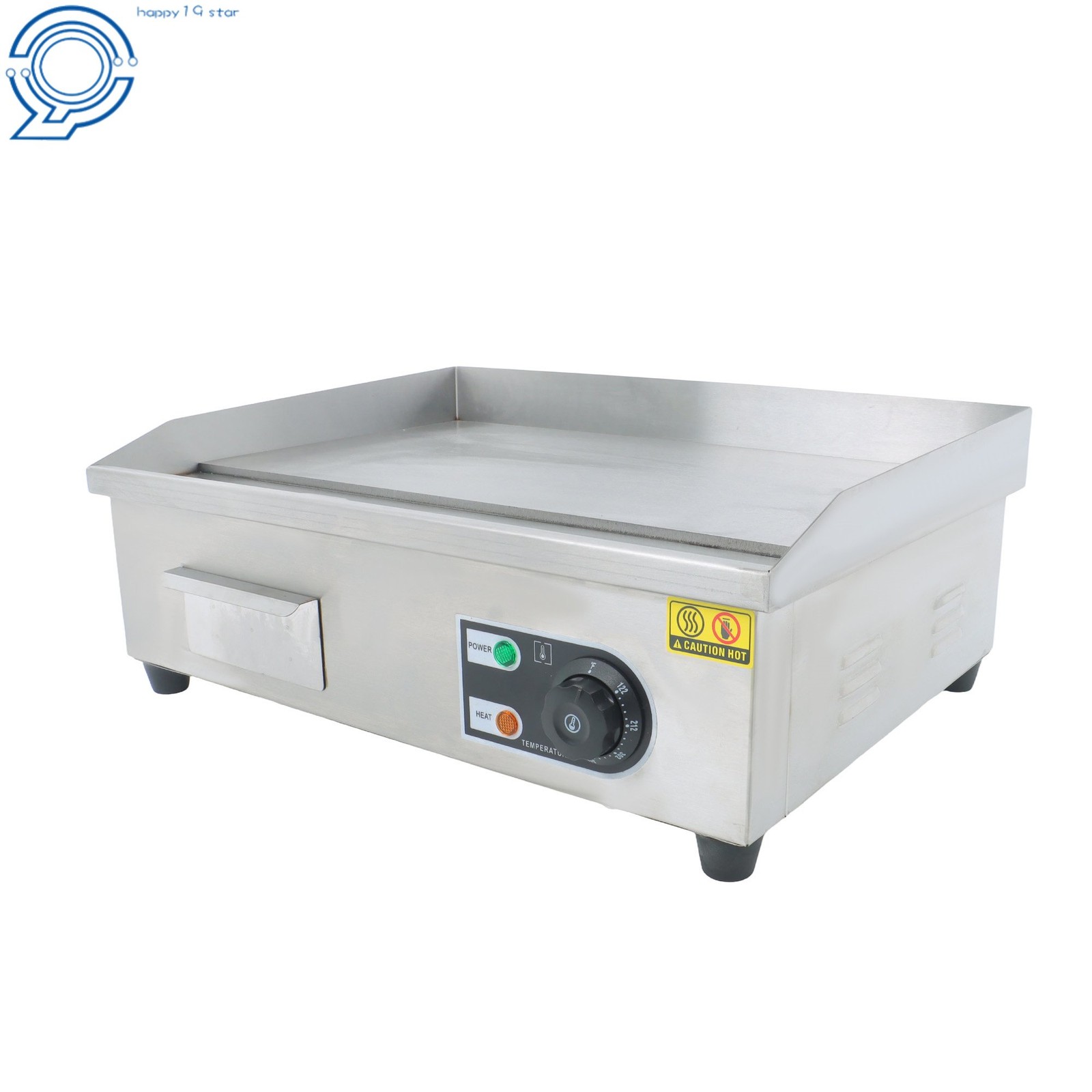 22″ 122℉-572℉ Commercial Electric Griddle 1600W Countertop Flat Top Grill