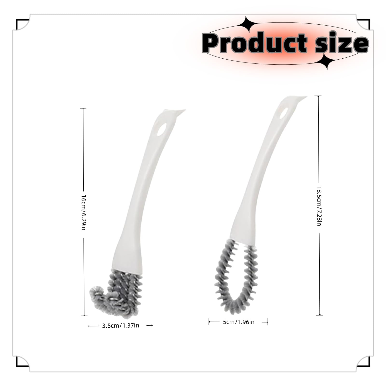 2 Pack Oven, Stove & BBQ Cleaning Brush Set with Scraper White and Grey