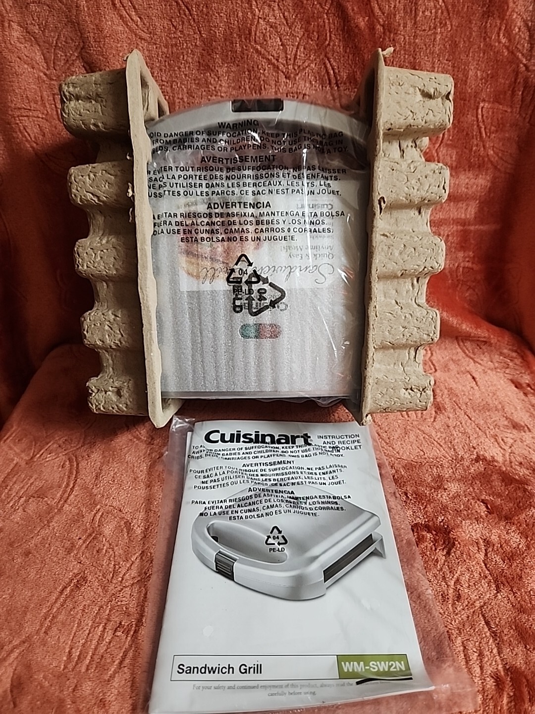 Cuisinart Countertop Cooking Sandwich Grill BPA Free WM-SW2N. NIB (BOX P)
