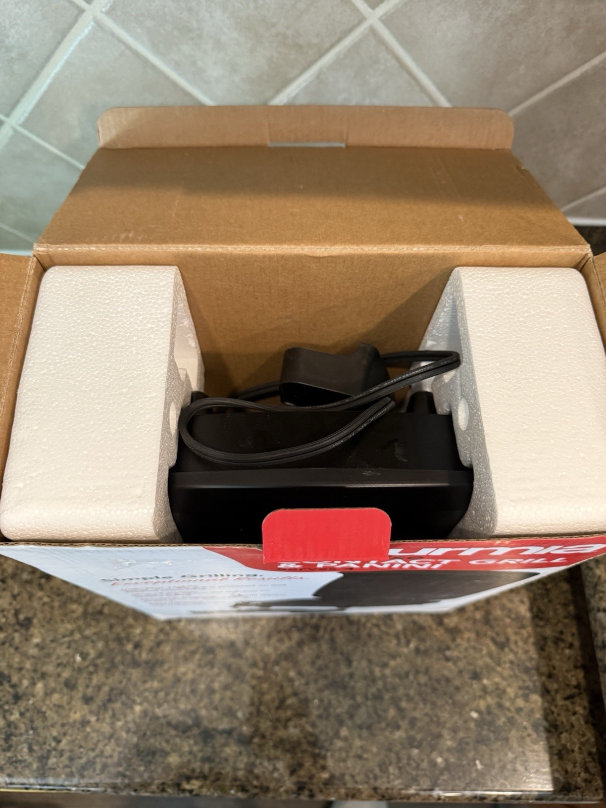 [NEW Open Box] Gourmia Nonstick Ceramic Indoor Grill & Panini Maker Serves 4