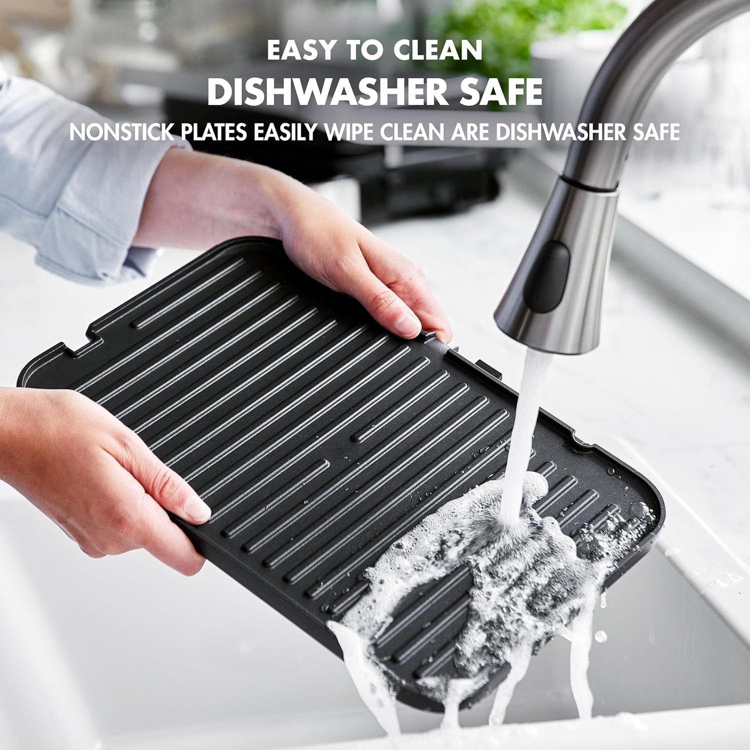6-in-1 Electric Indoor Grill & Griddle, Nonstick, Dishwasher Safe, PFAS-Free