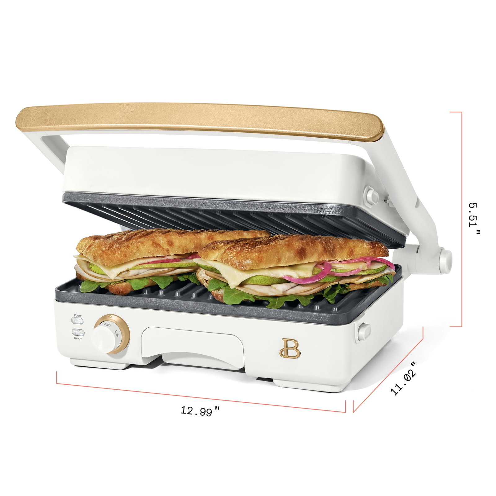 2-in-1 Panini Press & Grill, White Icing by Drew Barrymore