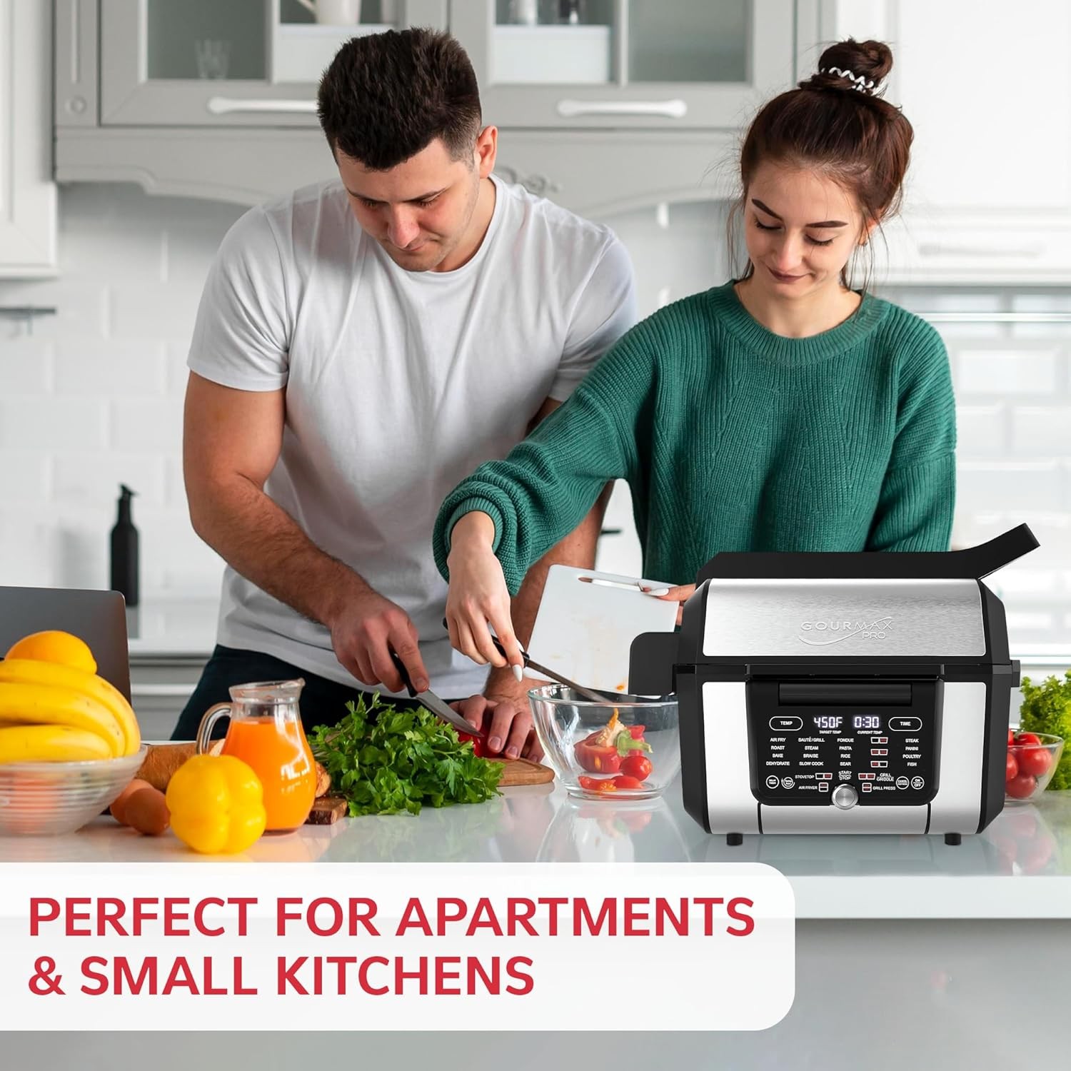 Foodgenie Gourmax Pro One Cooking Device-All-in-One Oven, Smokeless Grill,1500W