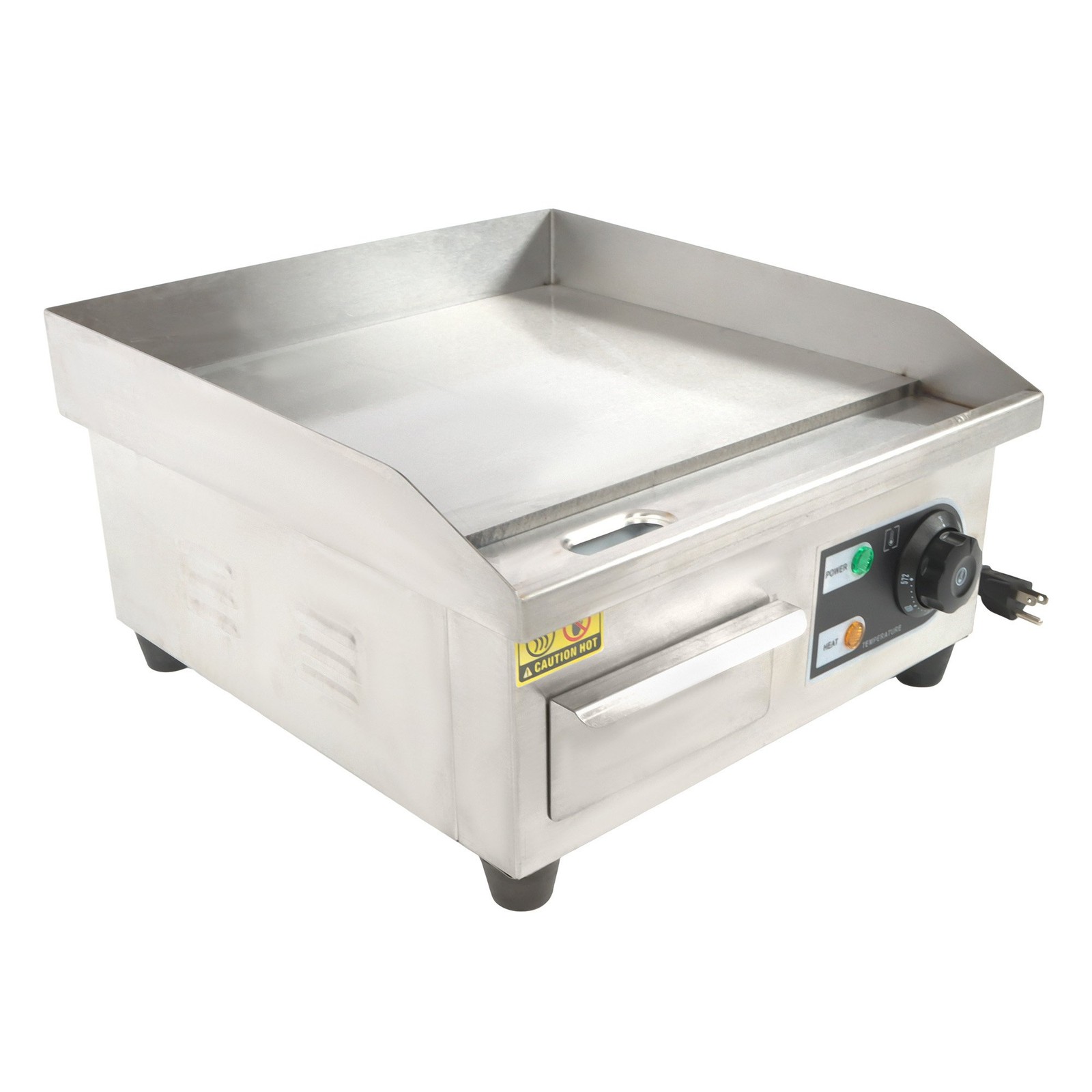 14″ Commercial Electric Griddle, 1500W Stainless Steel Flat Top Grill, Non-Stick