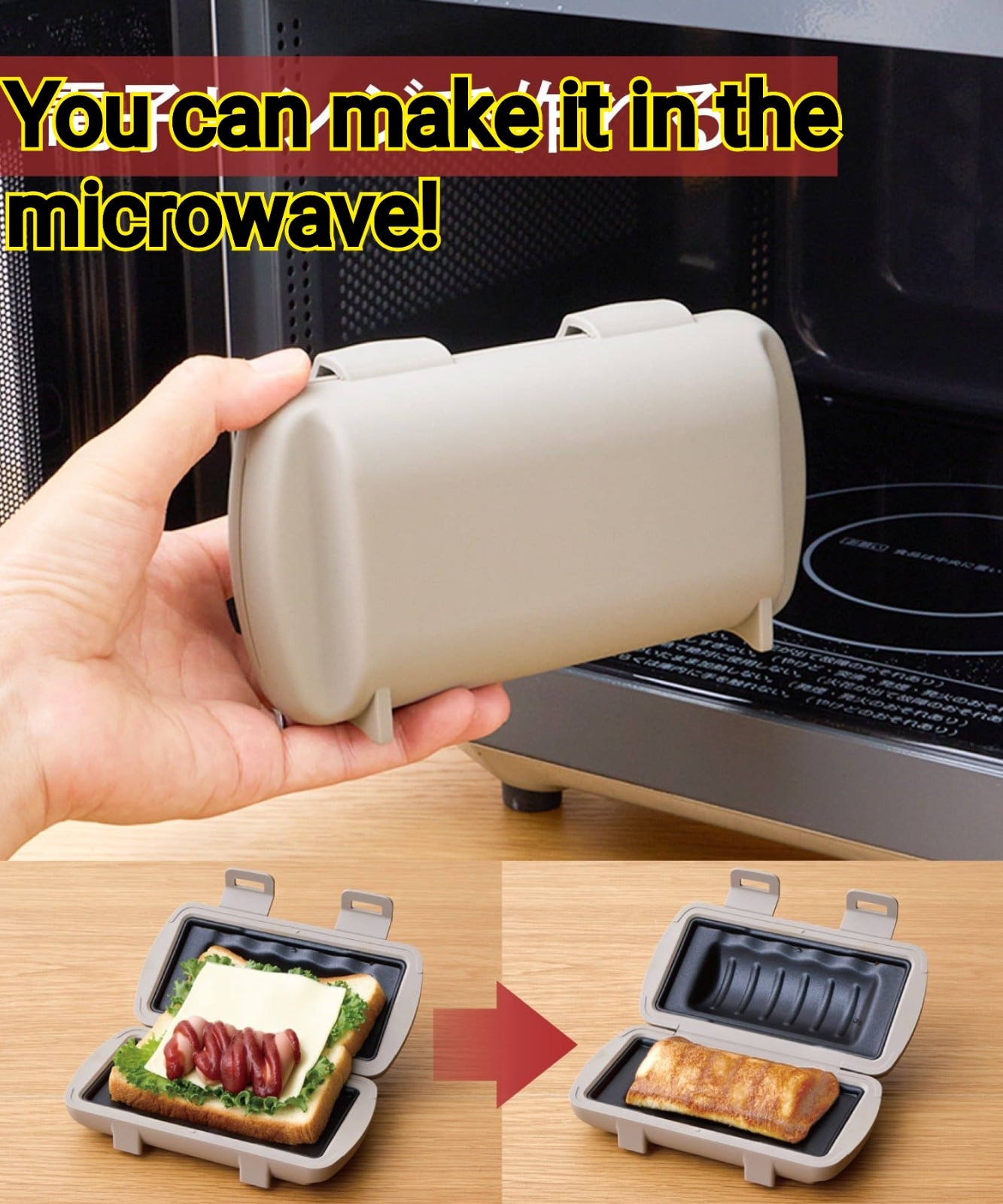 Microwave-safe half-sized hot sandwich maker 3 Coins