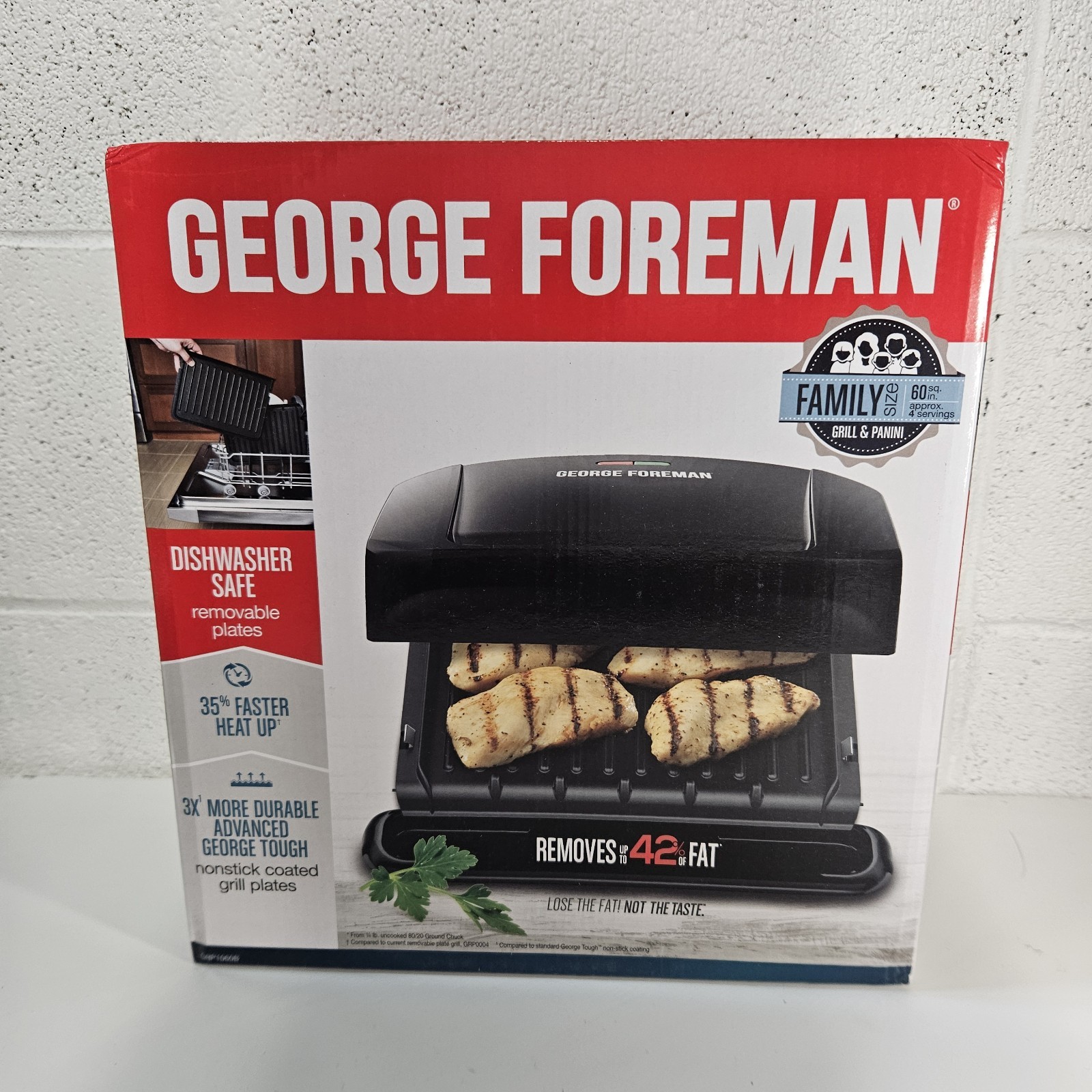 George Foreman GRP1065B: 4-Serving Removable Plate Grill and Panini – Black