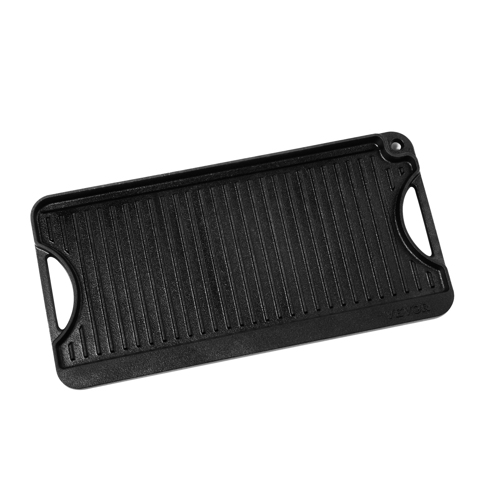 VEVOR 20x10in Reversible Grill Griddle Pre-Seasoned Rectangular BBQ Pan Cast