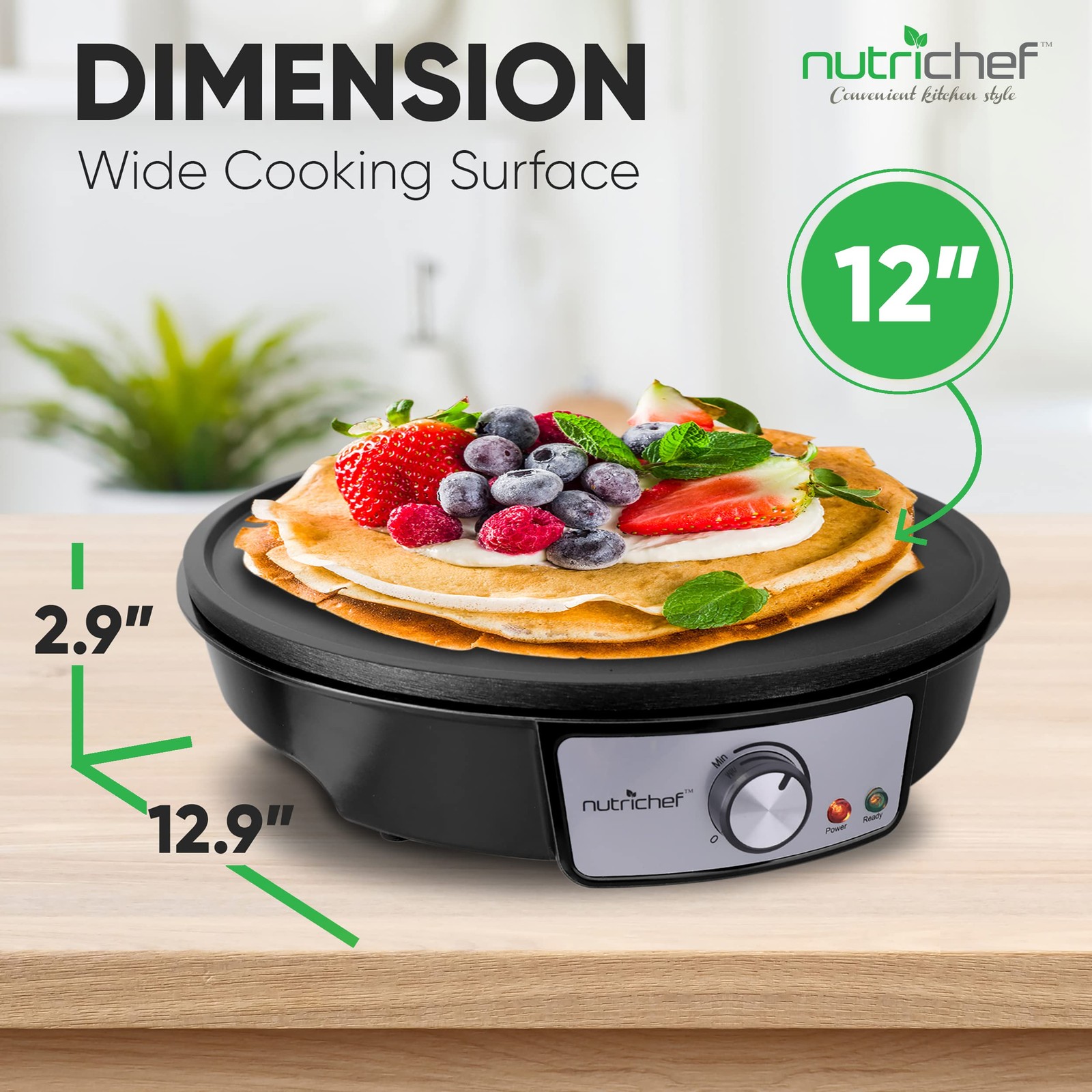 Plancha Electrica Y Crepera | Estufa Antiadherente De Placa Caliente De 12 P…