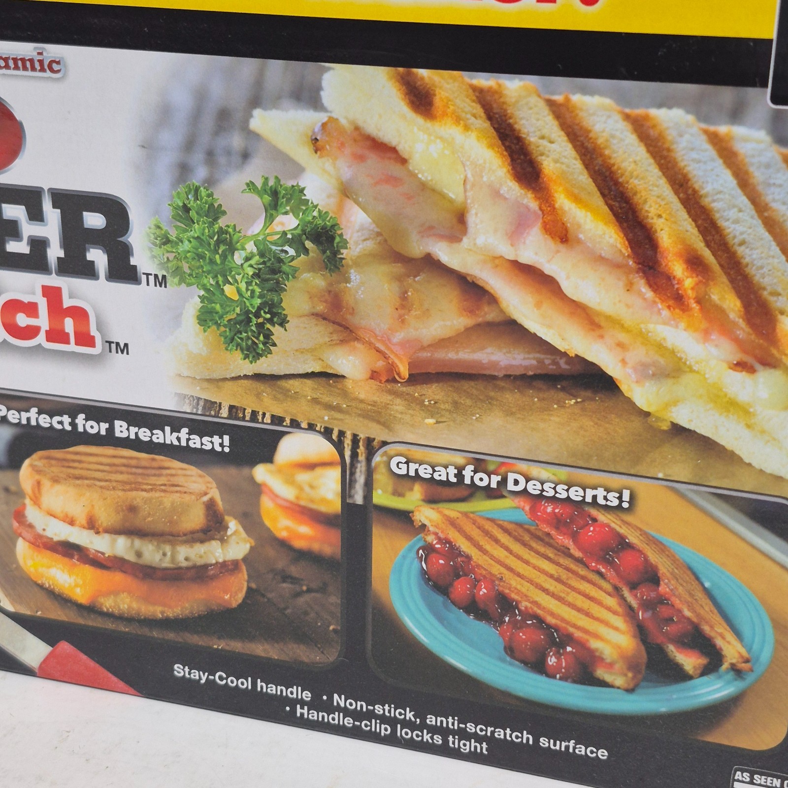 New open box Red Copper Flipwich Non-Stick Stovetop Panini & Sandwich Maker