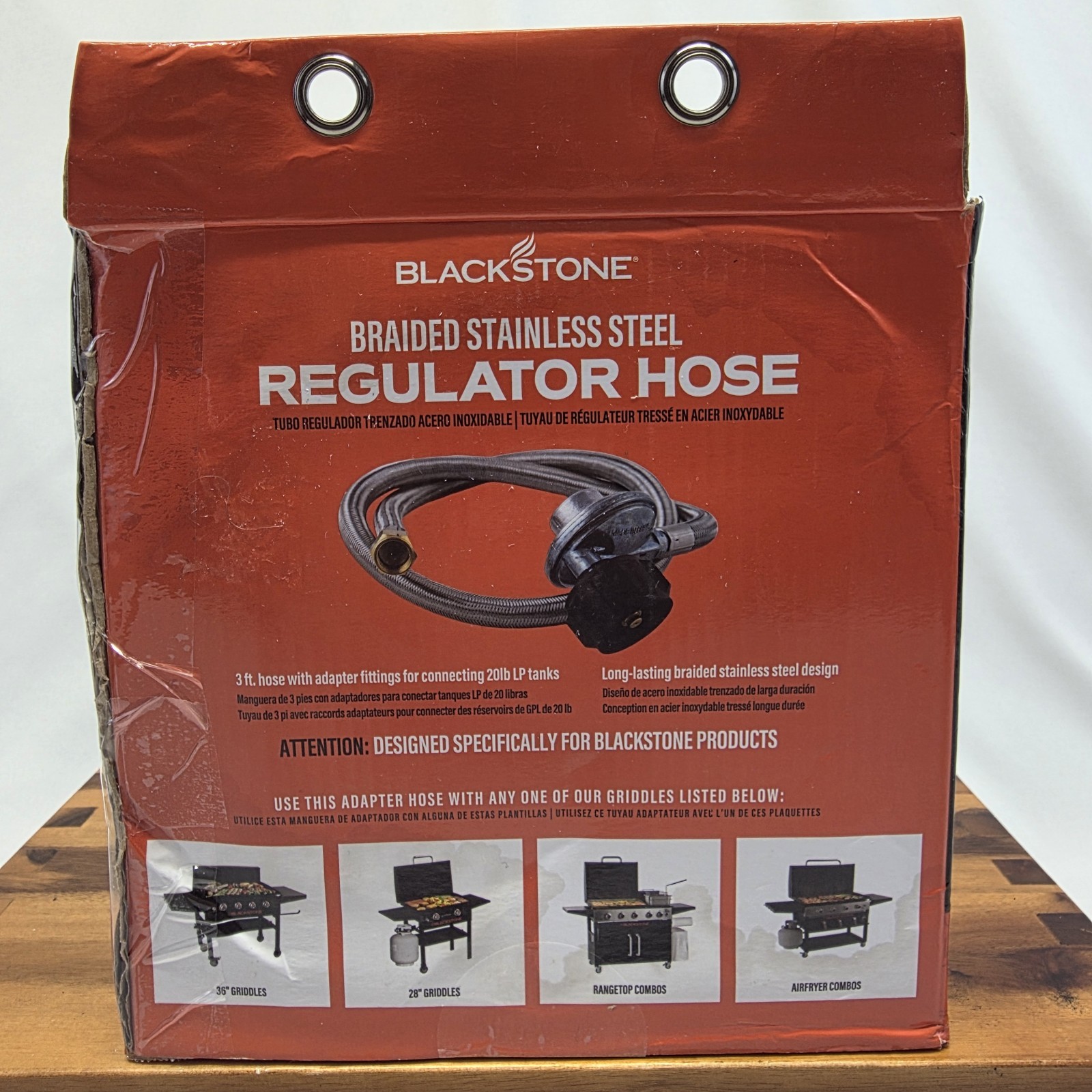 Blackstone 5154 Braided SS Regulator Hose 3ft Propane 20# Tank Grill Adapter NEW