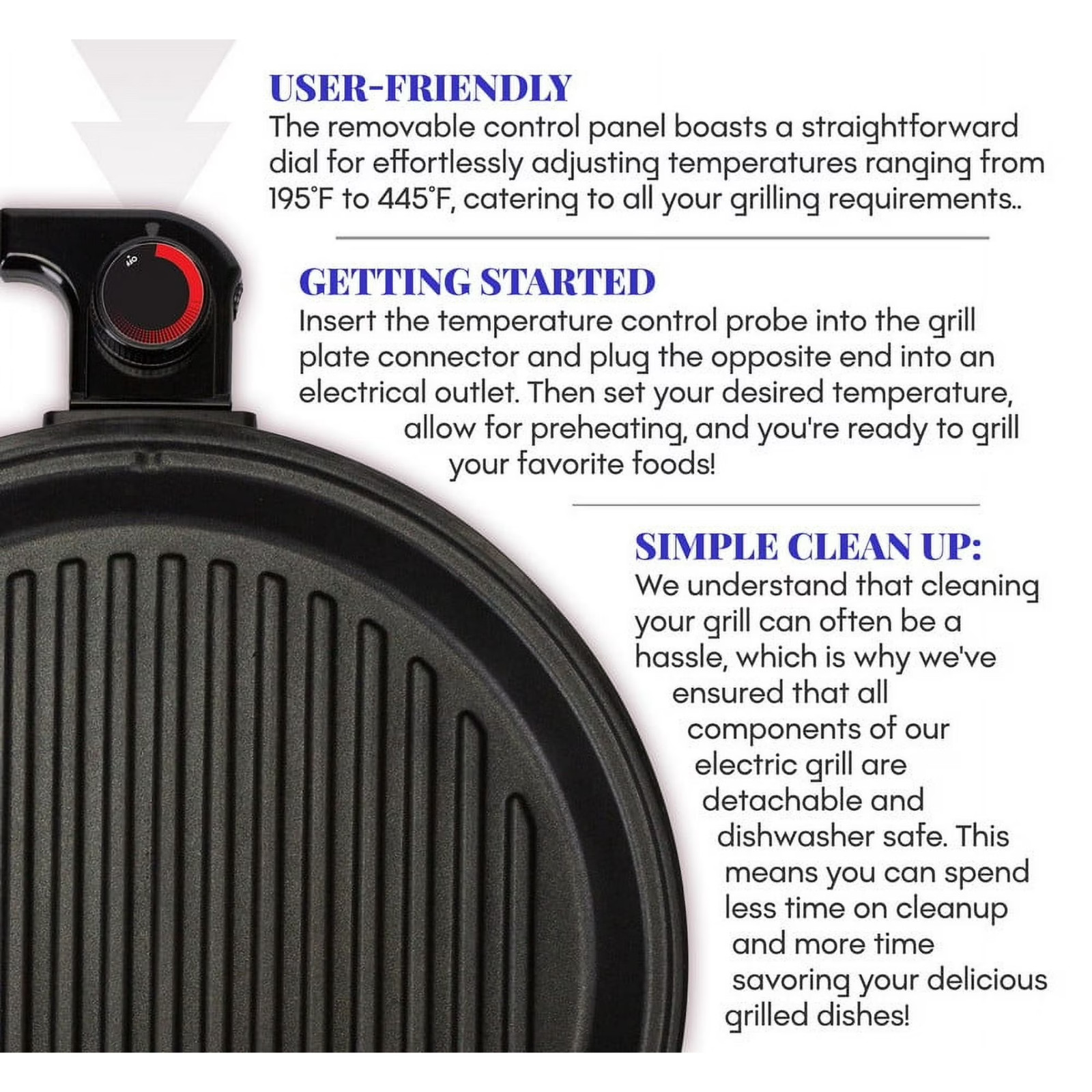 EMG1560 12” Deluxe Indoor Grill with Tempered Glass Lid, Stainless Steel