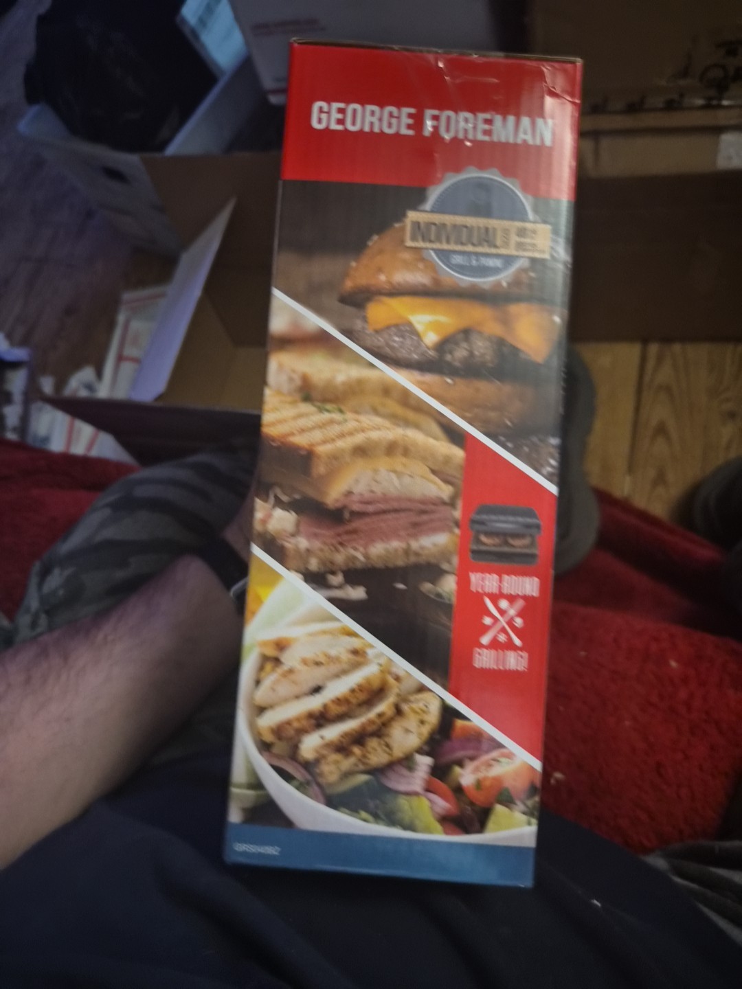 George Foreman GRS040 Electric Indoor Grill Panini Press 2-Serving Classic Plate