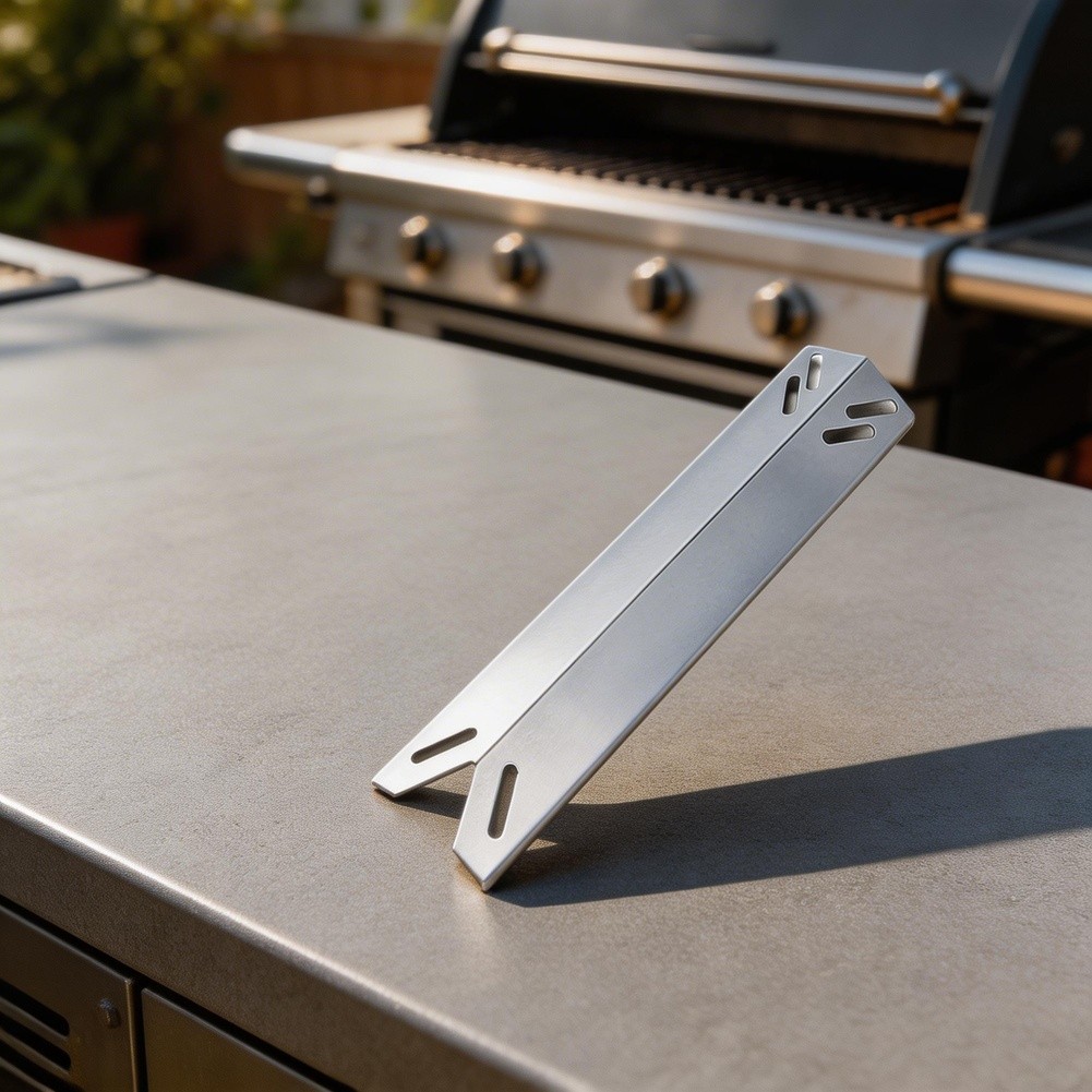 Grill Heat Distributor Plate 201 Stainless Steel 39.4x8x3cm Two Pieces