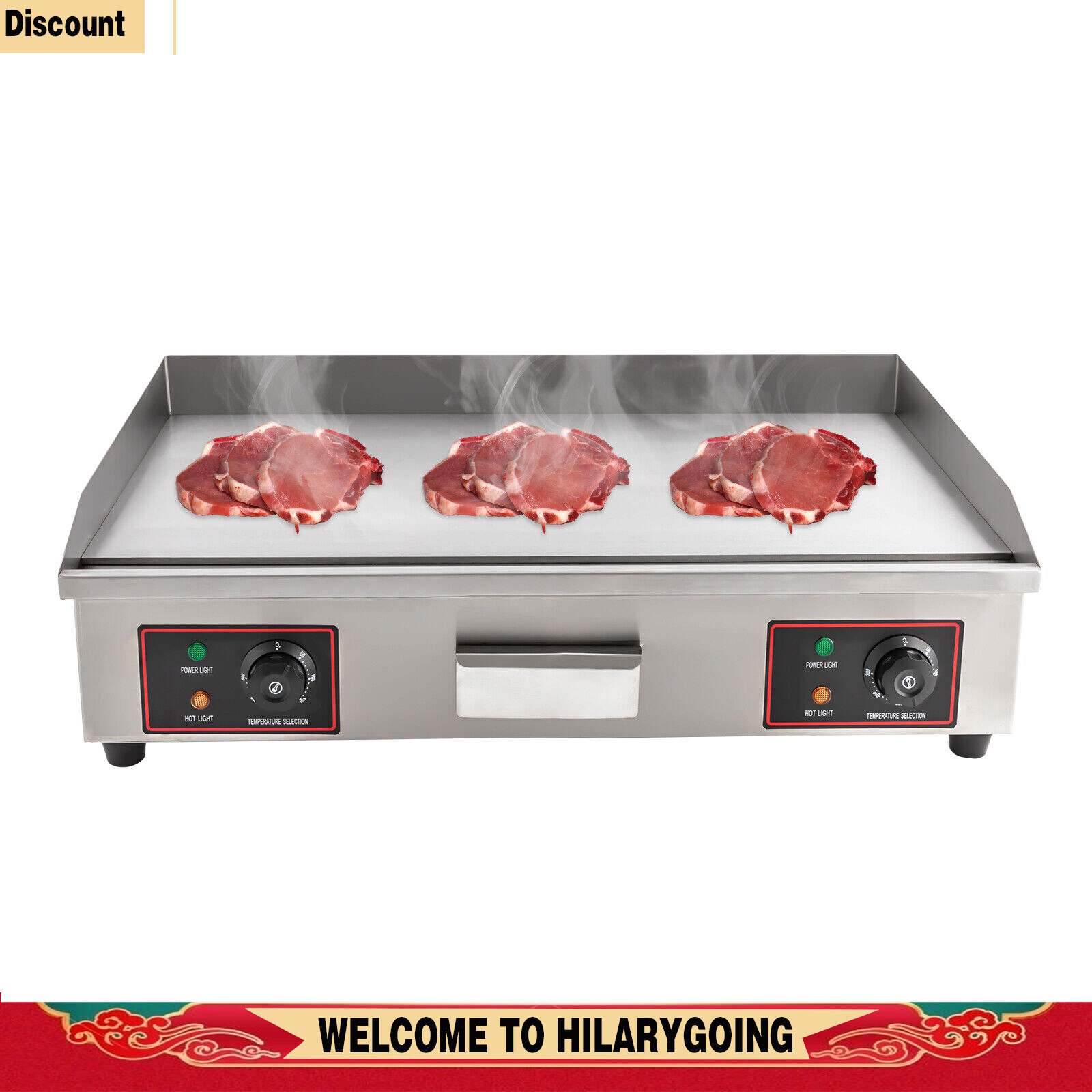 30″ Commercial Electric Countertop Griddle Heating Grill BBQ Flat Plate Top 3KW