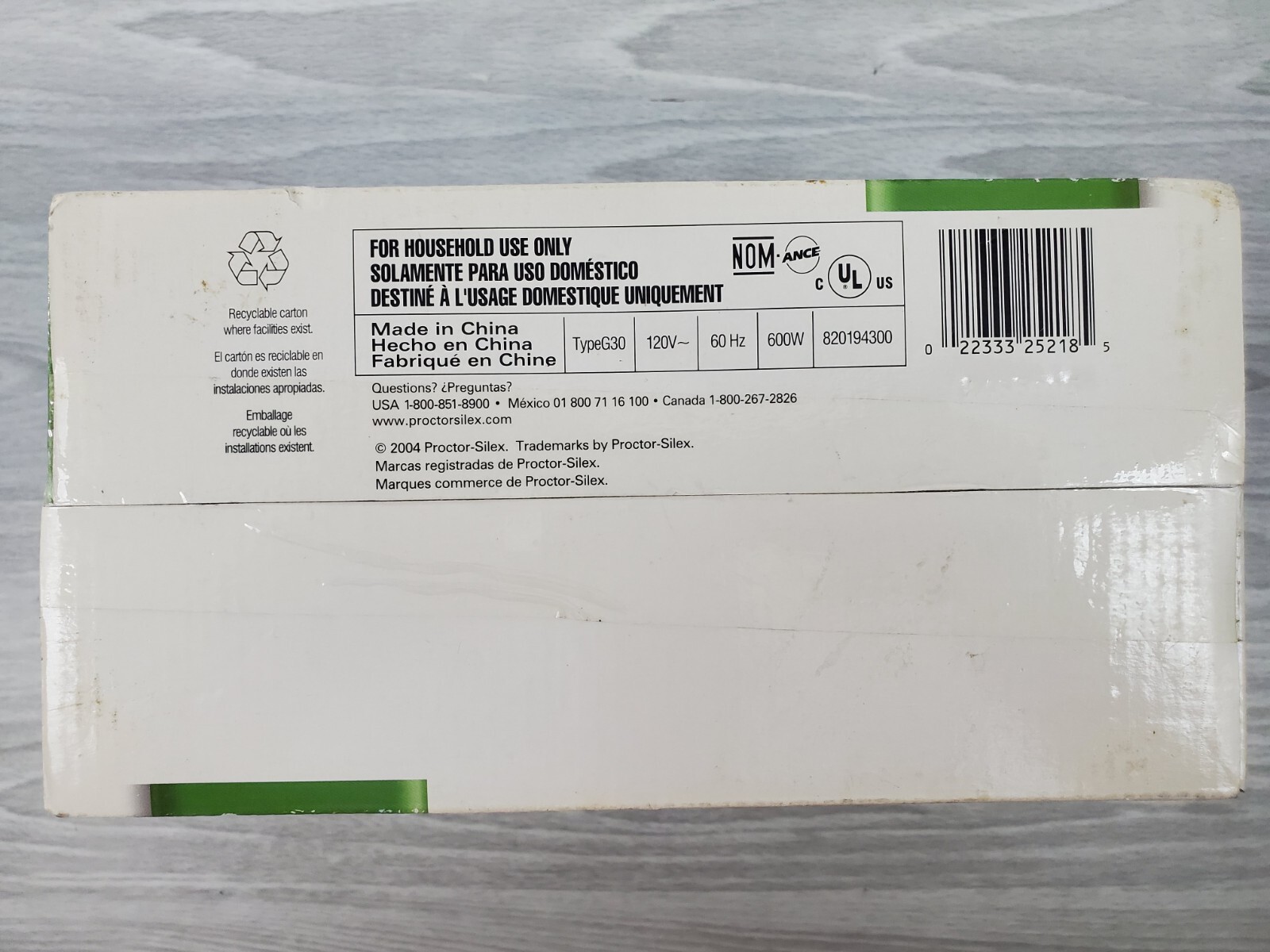 Proctor Silex Compact Grill 25218 New Sealed 2004