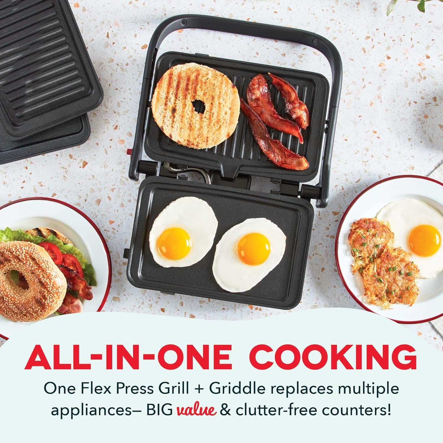 Multimaker® Flex Press Grill System, Grill and Griddle – Nonstick Removable Plat