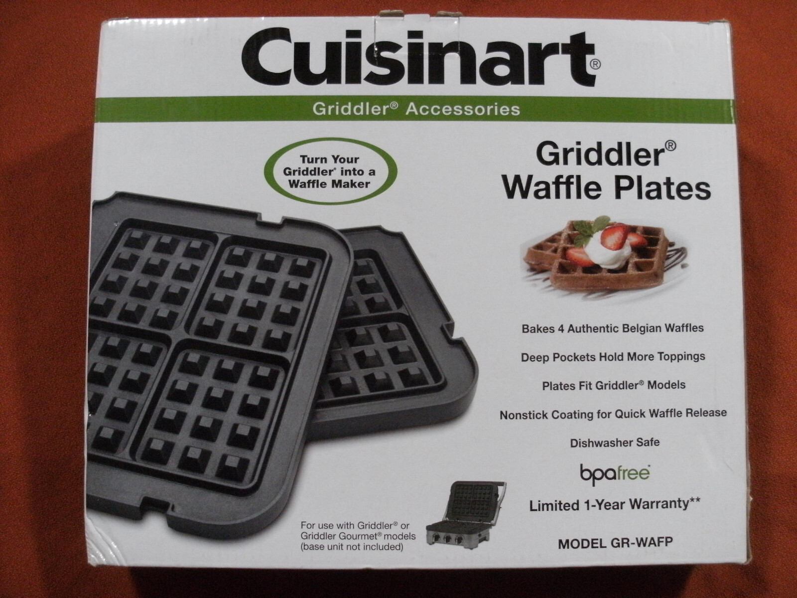Cuisinart GR-WAFP Griddler Waffle Plates – bpa free – nonstick – dishwasher safe