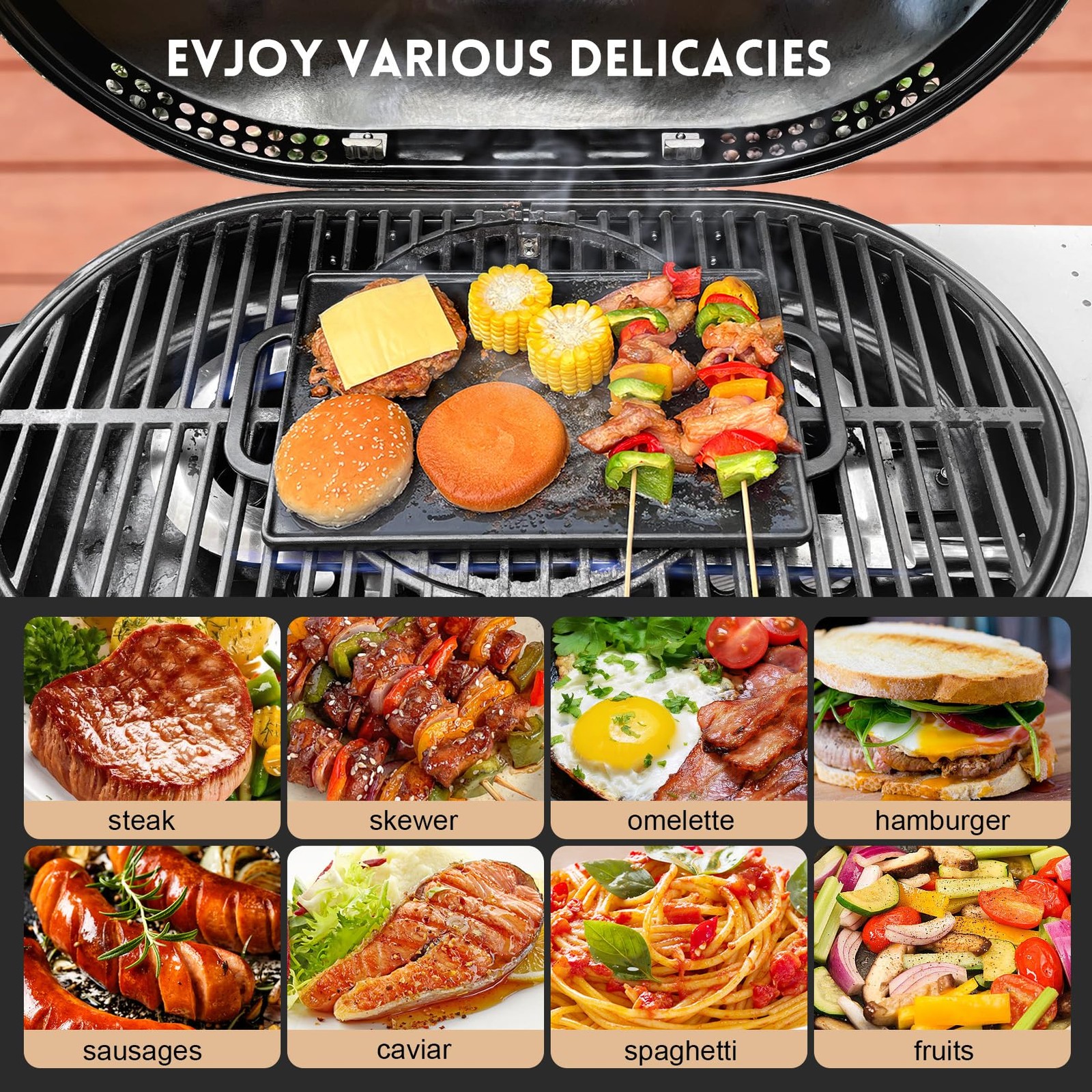 GGC Cast Iron Reversible Grill Griddle，Double Sided Grill Pan Perfect for Gas…