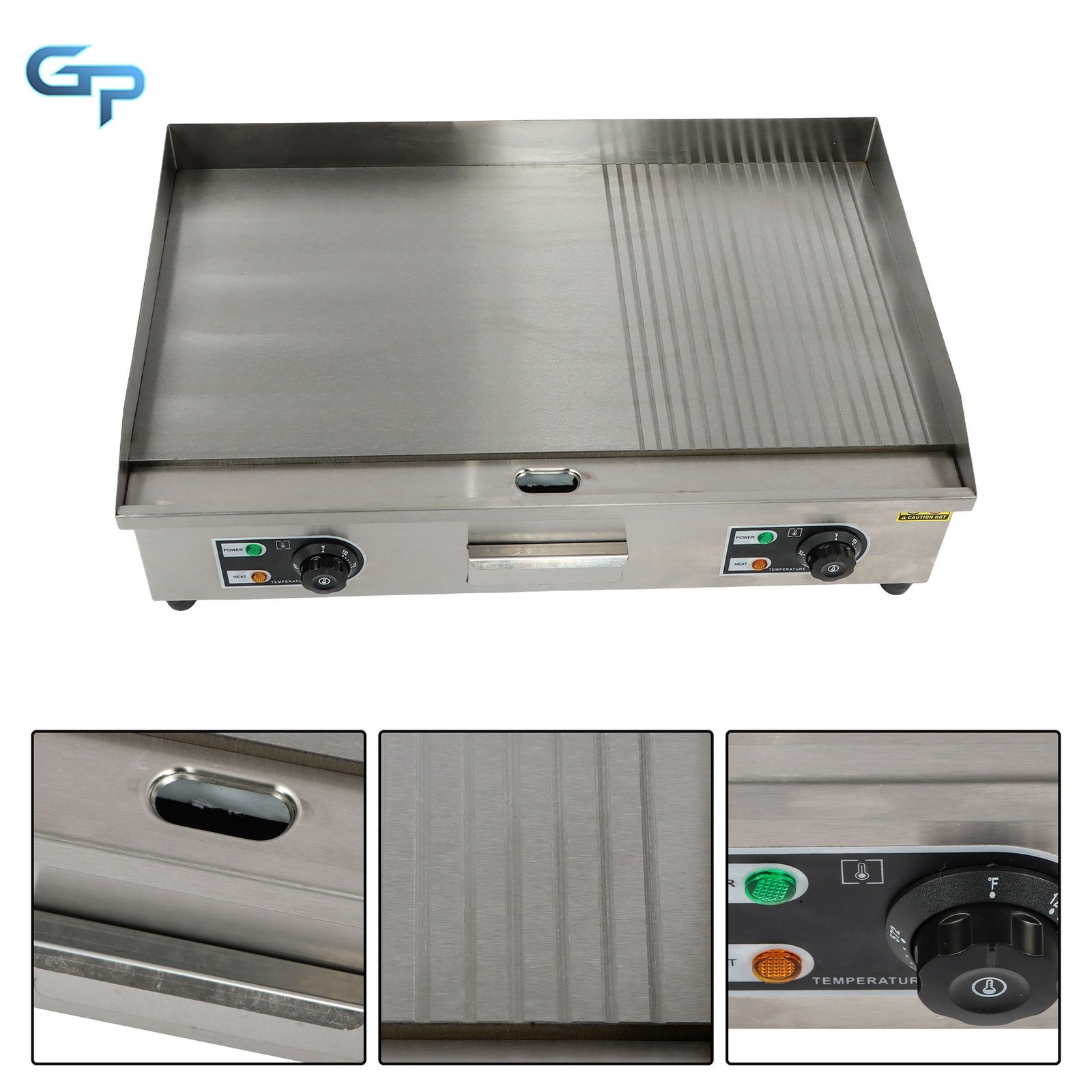 30″ 122℉-572℉ Commercial Electric Griddle 3000W Countertop Flat Top Grill