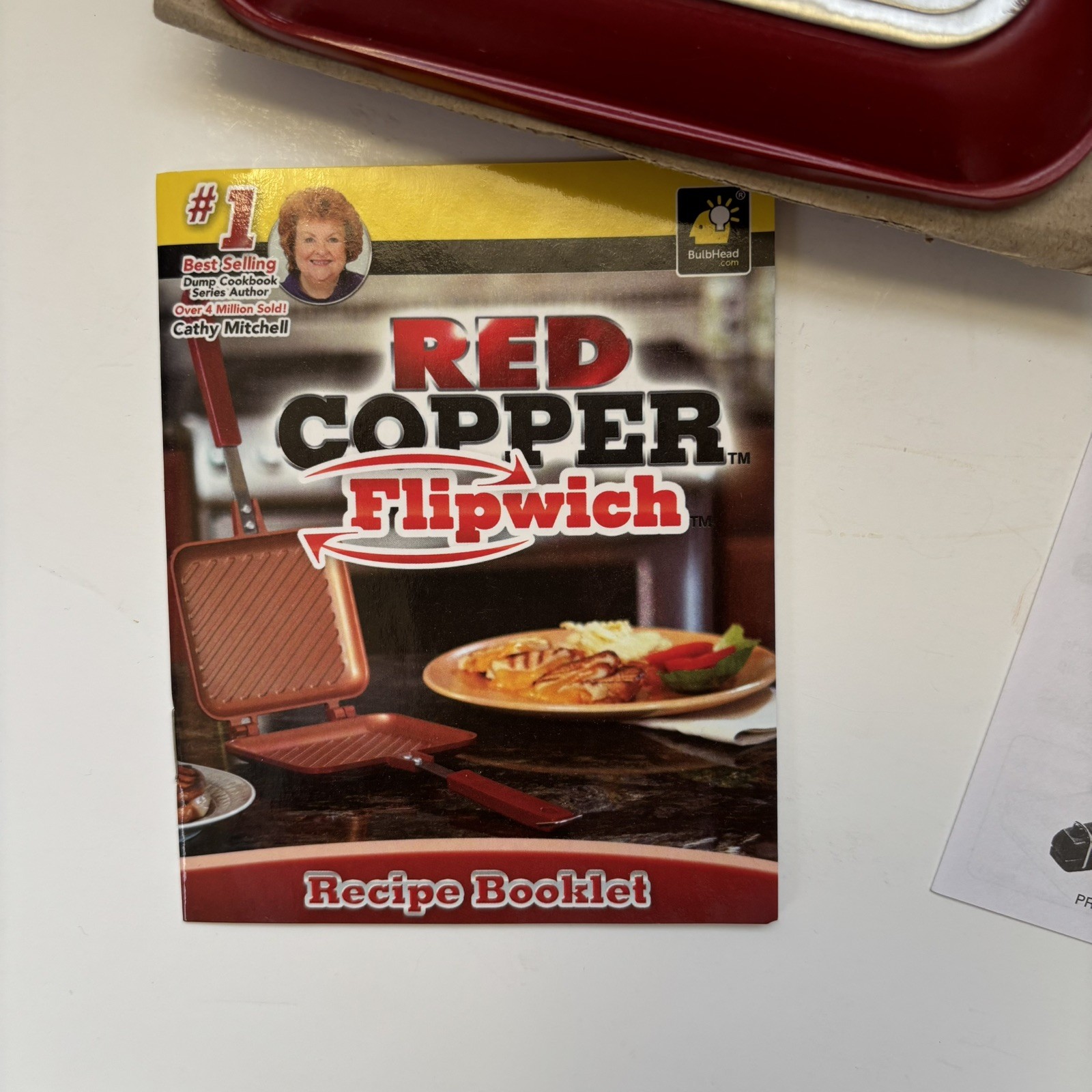 Red Copper Flipwich Non-Stick Stovetop Panini & Sandwich Maker New Open Box