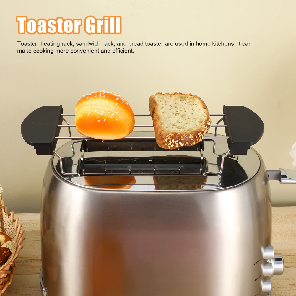 1Pc Toaster Accessory Stainless Steel Toast Rack Kitchen Supply Black