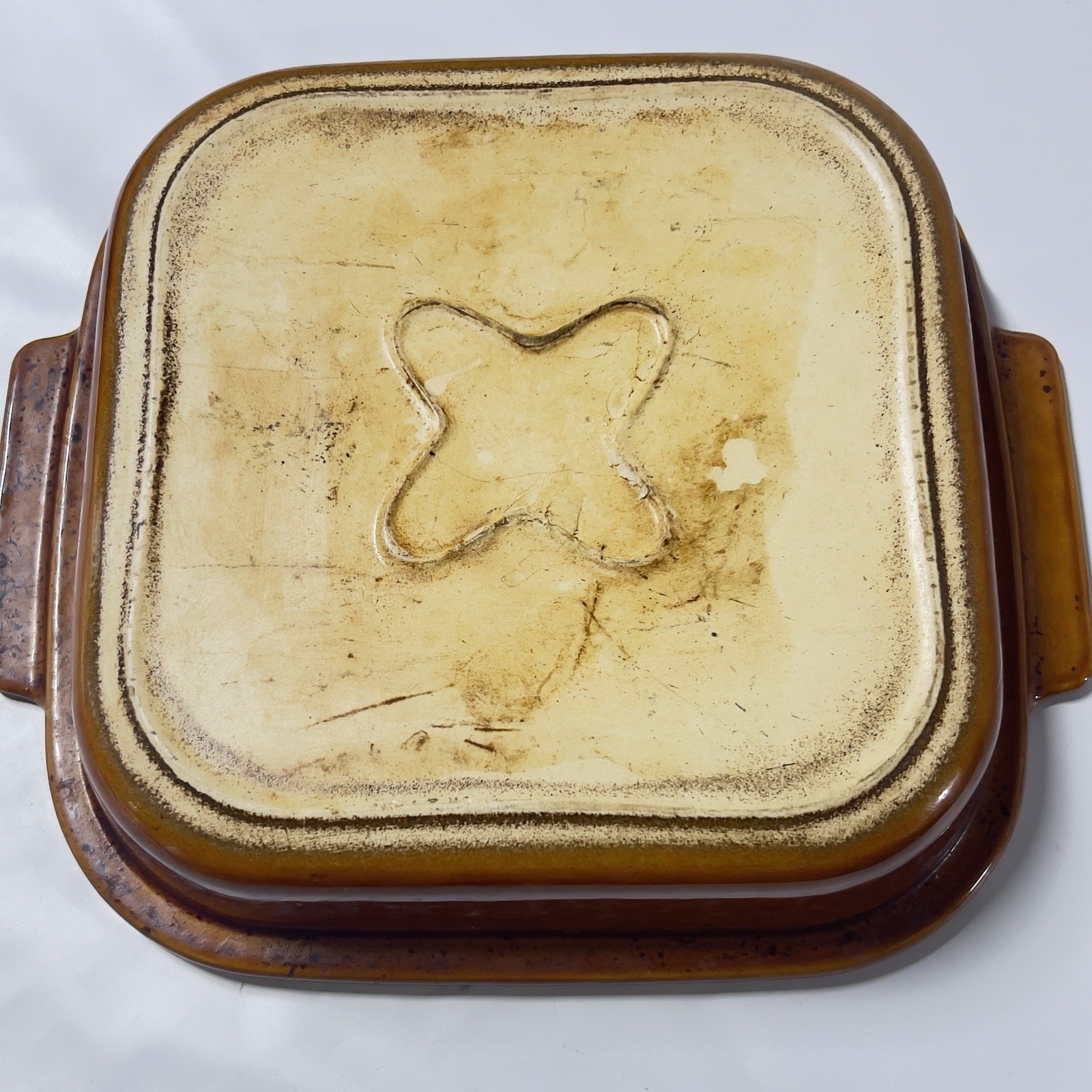 Vtg Sunbeam Electric Skillet Griddle Insert Stoneware Ceramic Casserole Dish 12″