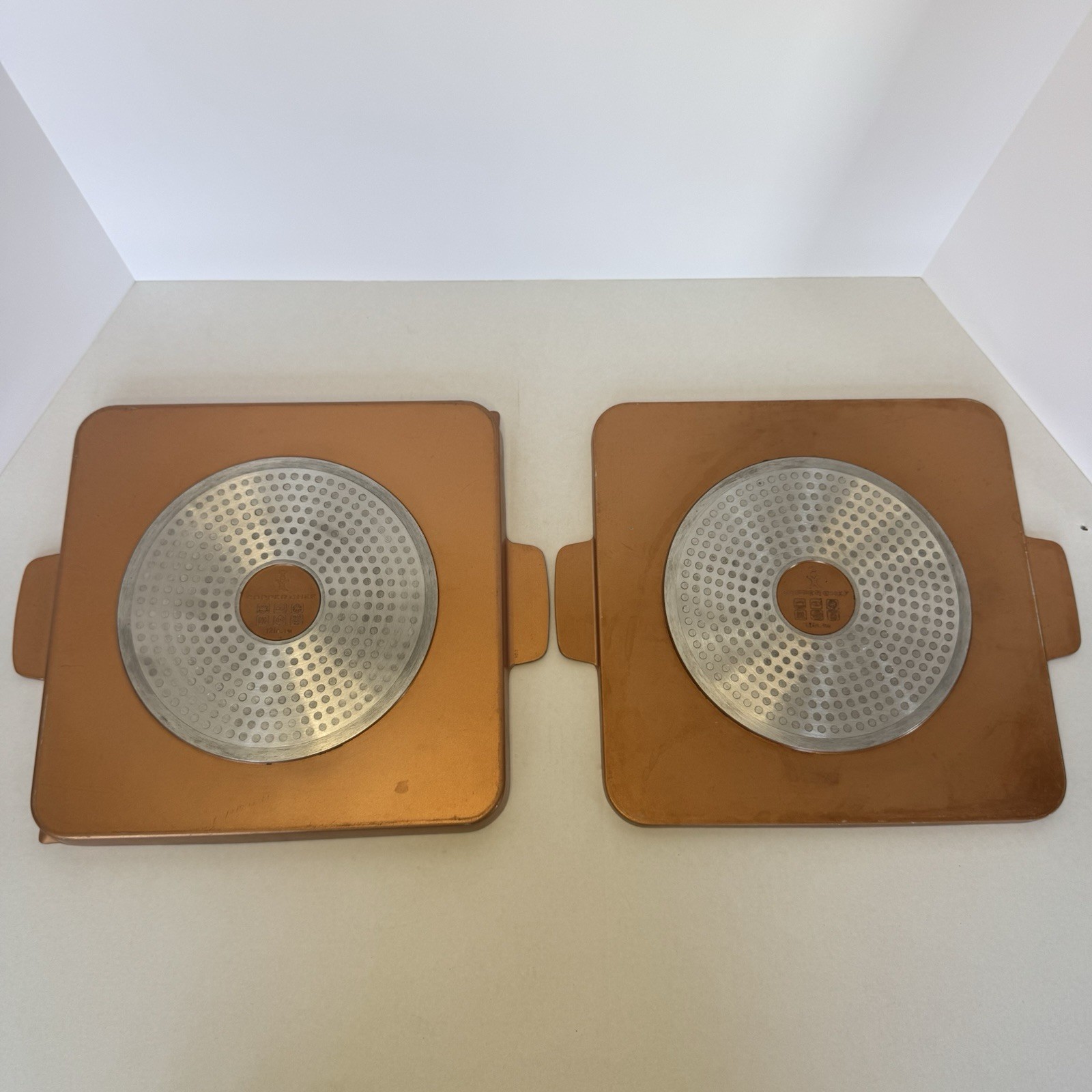 Copper Chef 12″ Non-Stick Grill & Griddle Induction Plates Set Of 2