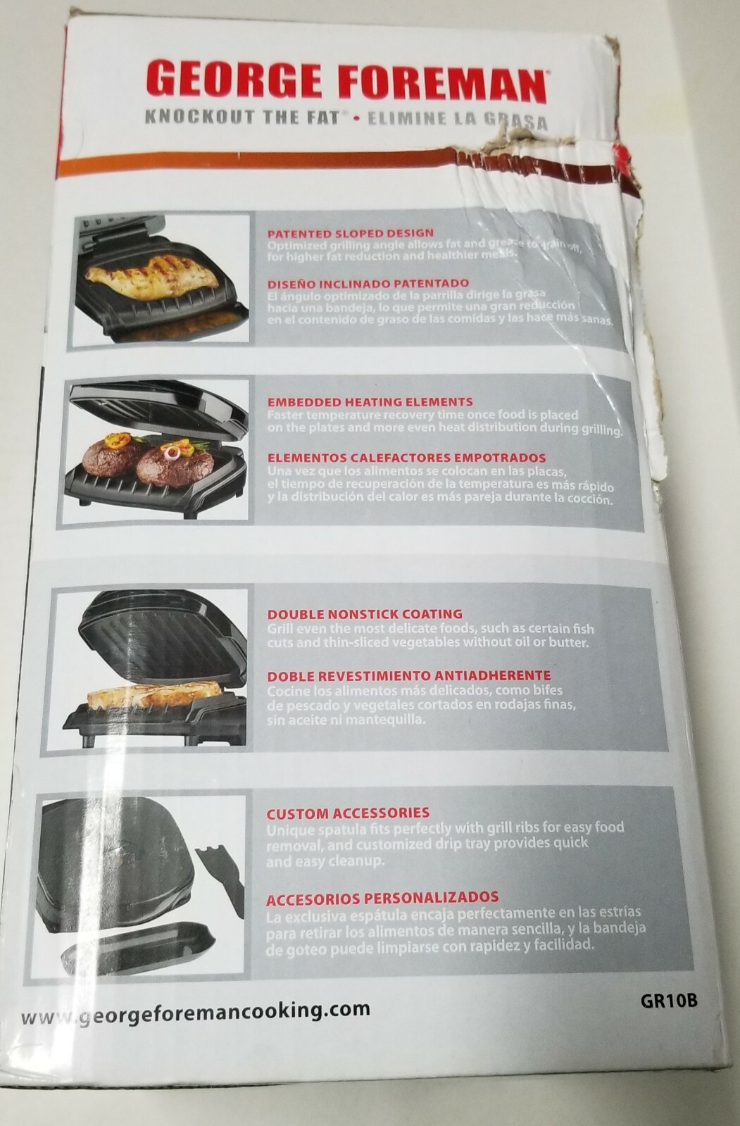NOS GEORGE FOREMAN Boxer Healthy Cooking 3 CHAMP Grill #GR10B New in Box Black