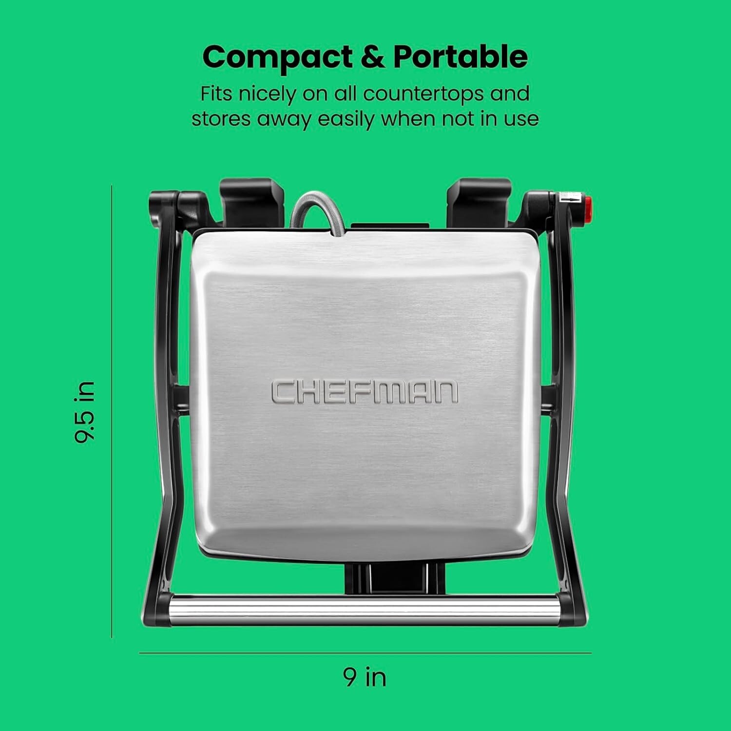 Chefman Panini Press Grill and Gourmet Sandwich Maker Non-Stick Coated Plates
