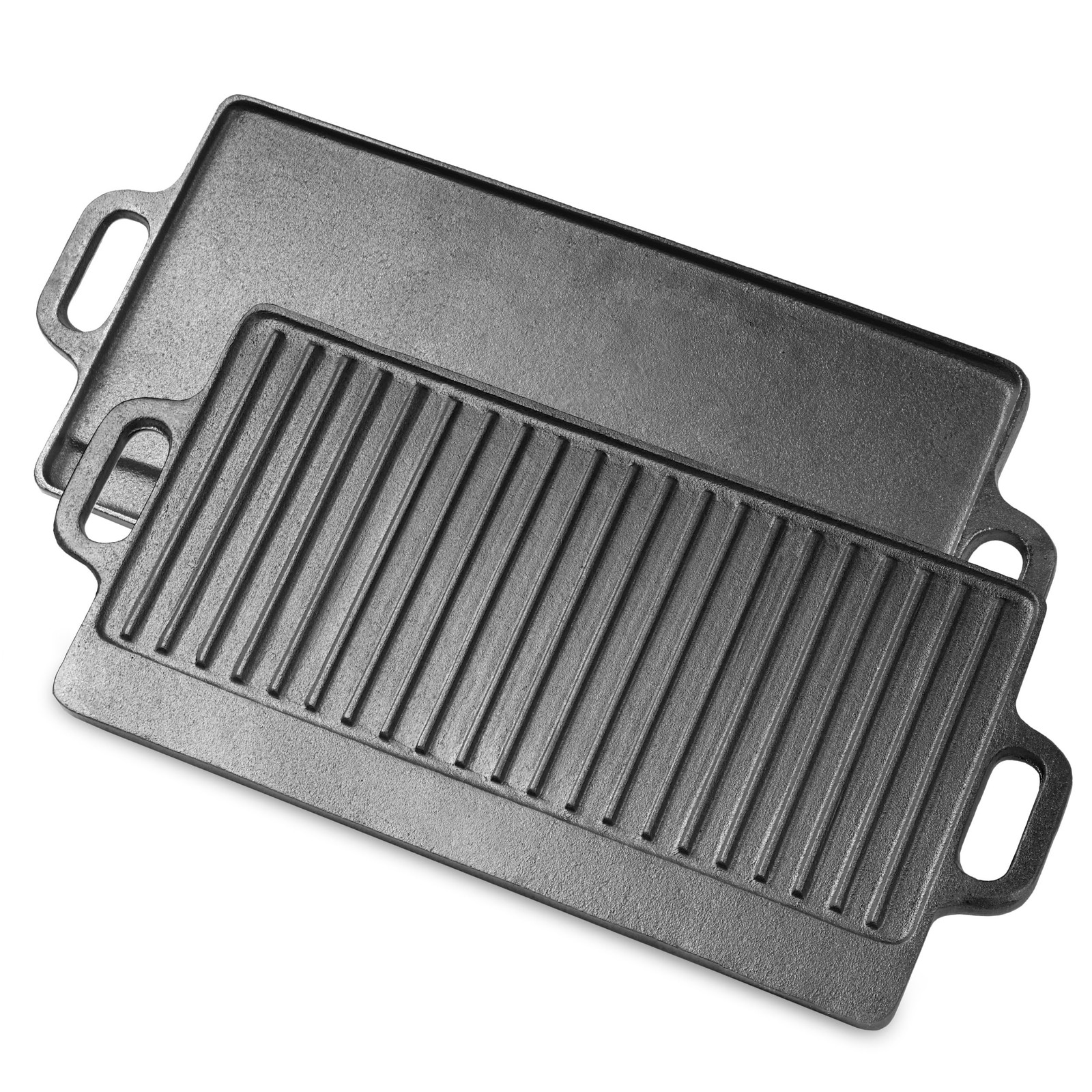 Reversible 19.5″ Cast Iron Griddle, Preseasoned, NonStick for Gas & Oven