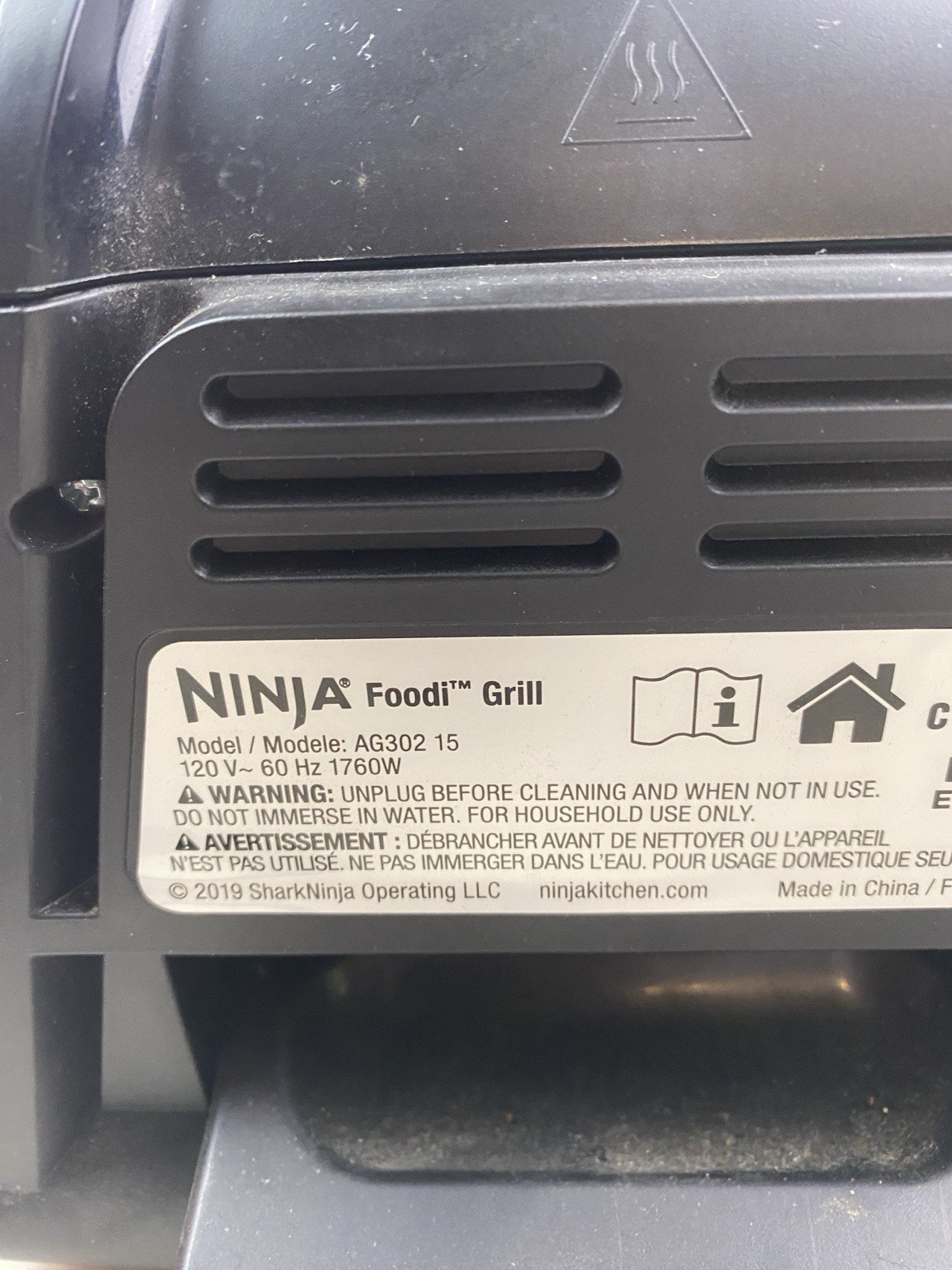 Ninja AG302 Foodi 5-in-1 Indoor Grill with Air Fry, Roast, Bake – Works Great