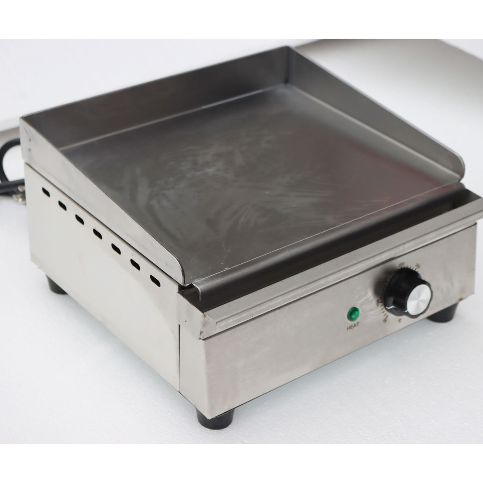 110V Electric Griddle Flat Grill 12.5*10.25in Stainless Steel Countertop Griddle