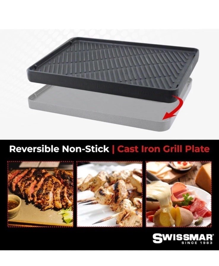 NIB Swissmar Electric 8 Person Raclette Party Grill KF-77041 Classic 1200 W