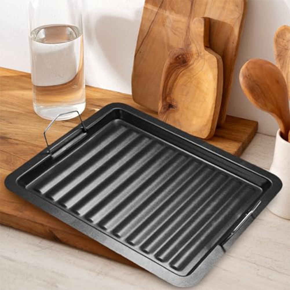 BBQ-Suitable Baking Pan 25x30cm Iron Body with Even Heat Distribution Feature