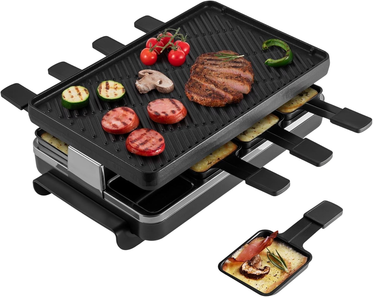 Swissmar Classic 8-Person Raclette Party Grill – Indoor Electric Grill & Griller