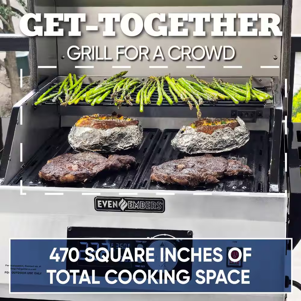 Outdoor Electric Grill in Black with Stainless Steel Lid and Control Panel