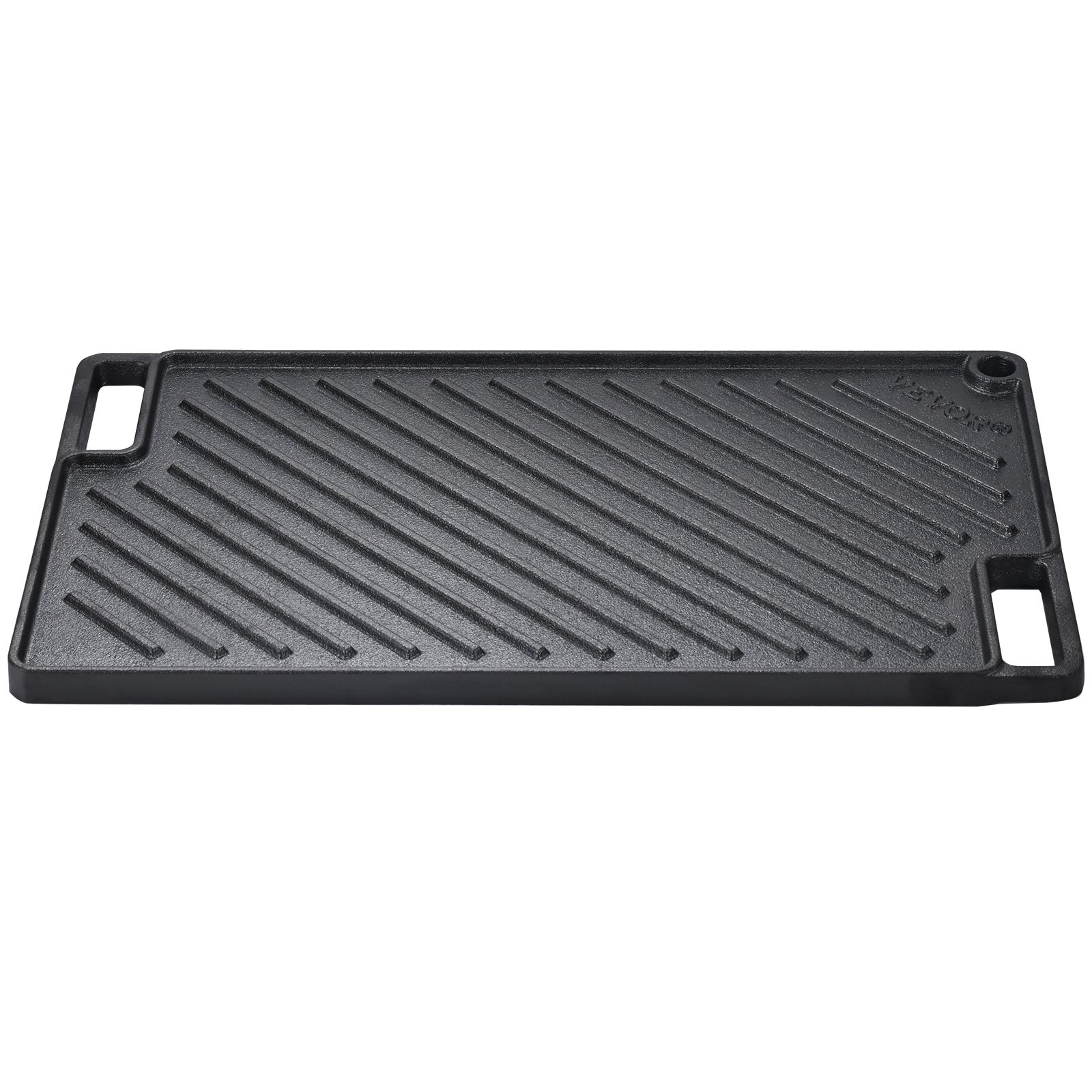 VEVOR Reversible Grill Griddle, Pre-Seasoned Cast Iron Griddle, Rectangular Doub