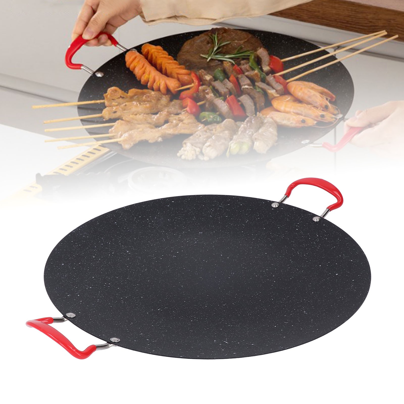 Portable BBQ Grill Flat Pan Lightweight Ideal For Outdoor Use Iron Recommended