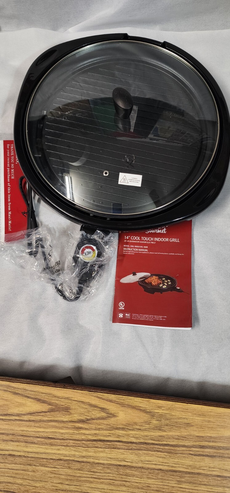 Elite Gourmet Large 14inch Cool Touch Indoors Grill, Non-stick Grill, New …