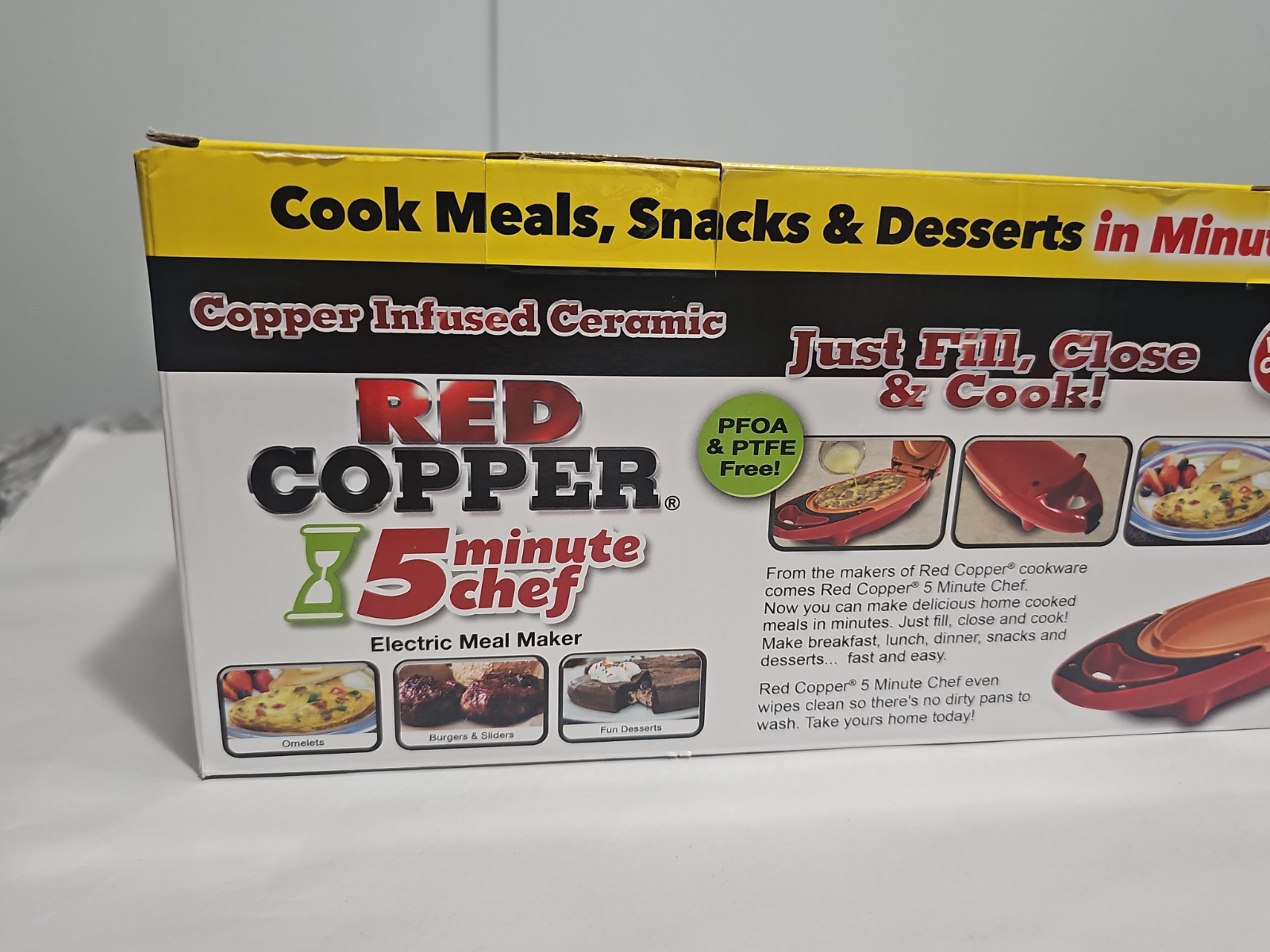 Copper Red 5 Minute Chef Electric Meal Omelet Maker (Sealed) As Seen On Tv Coppe
