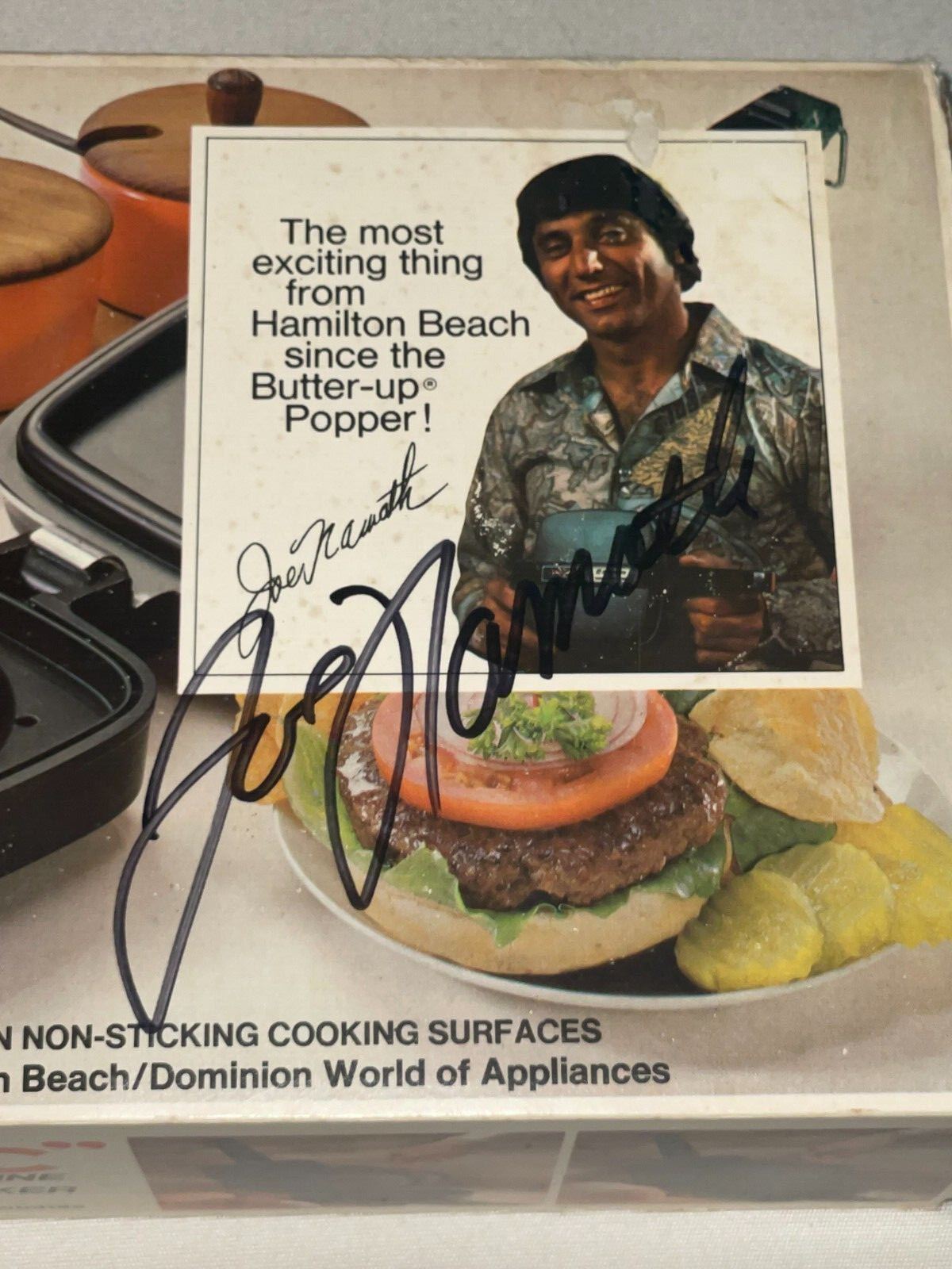 Joe Namath * SIGNED * 1976 Little Mac Hamburger Maker Hamilton Beach MINT IN BOX