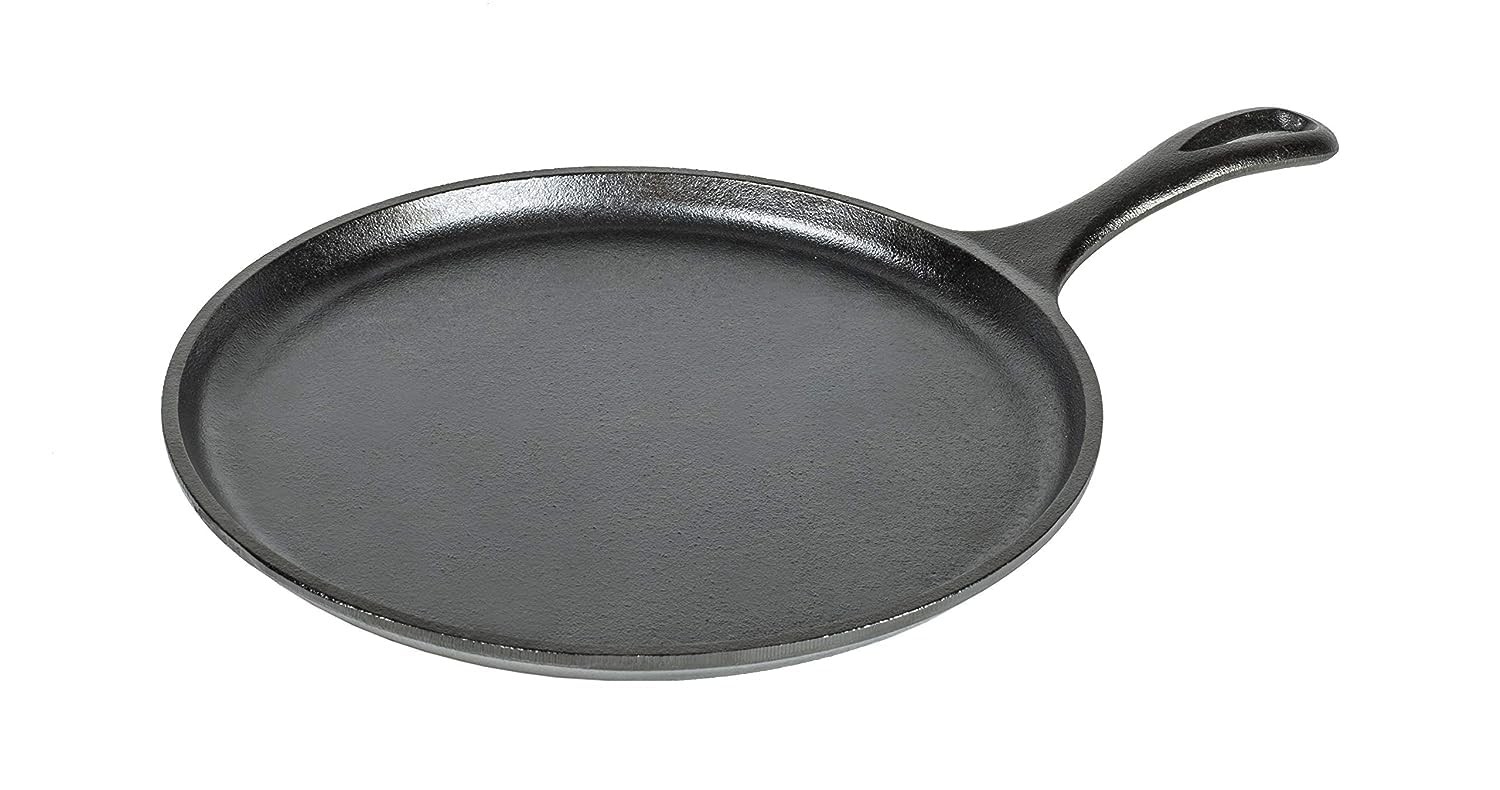 Round Seasoned Cast Iron Griddle 10.5 Inches RoundShaped, PreSeasoned Iron G…