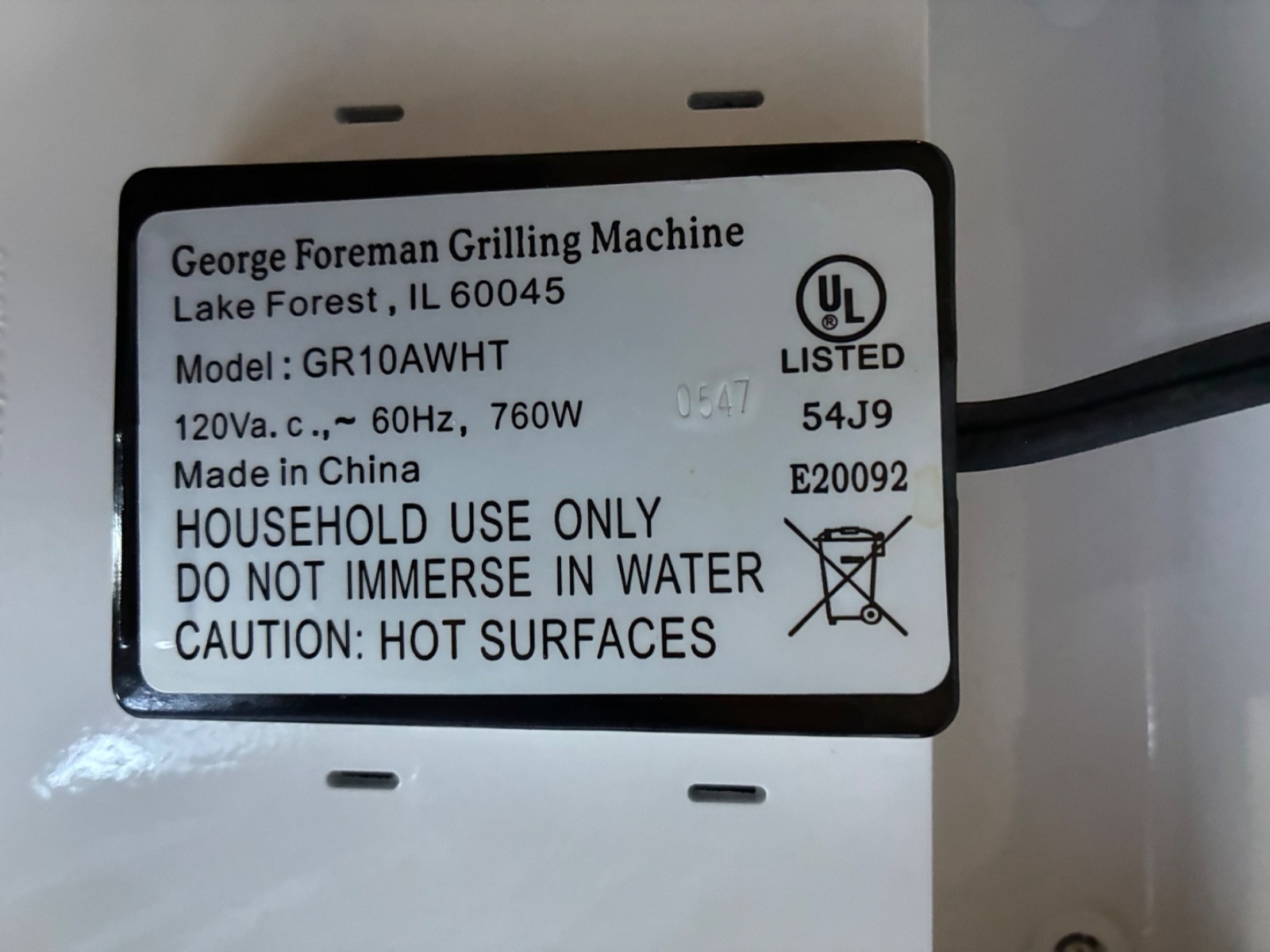 George Foreman Lean Mean Fat Reducing Grilling Machine GR10WGR White Electric