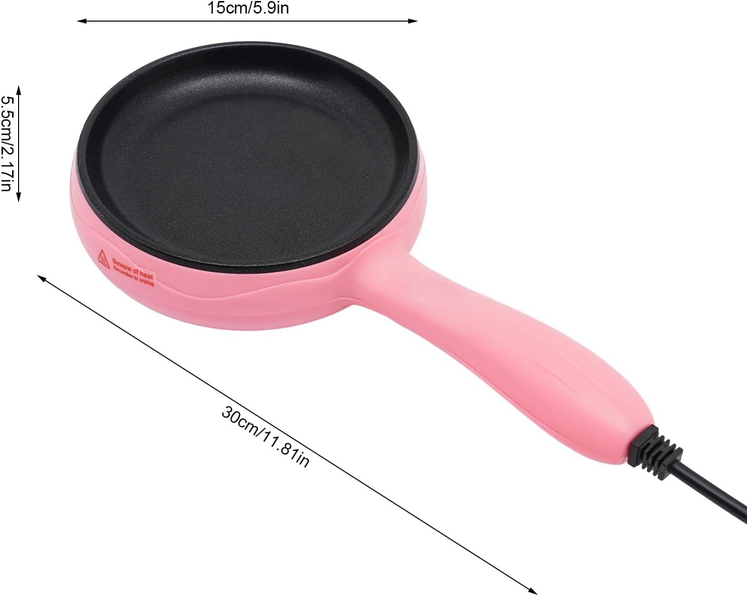 6-Inch Non-Stick Electric Skillet Rapid Heat Up Personal Mini Electric Round