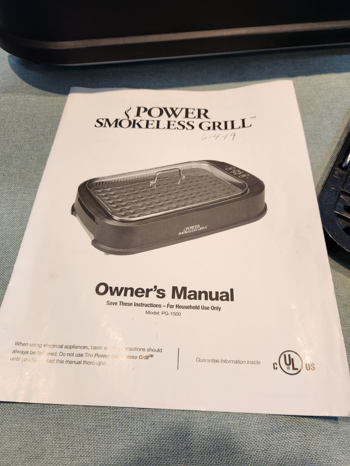 Power PG-1500 Smokeless Indoor Electric Grill 1500W Black Easy Clean Working